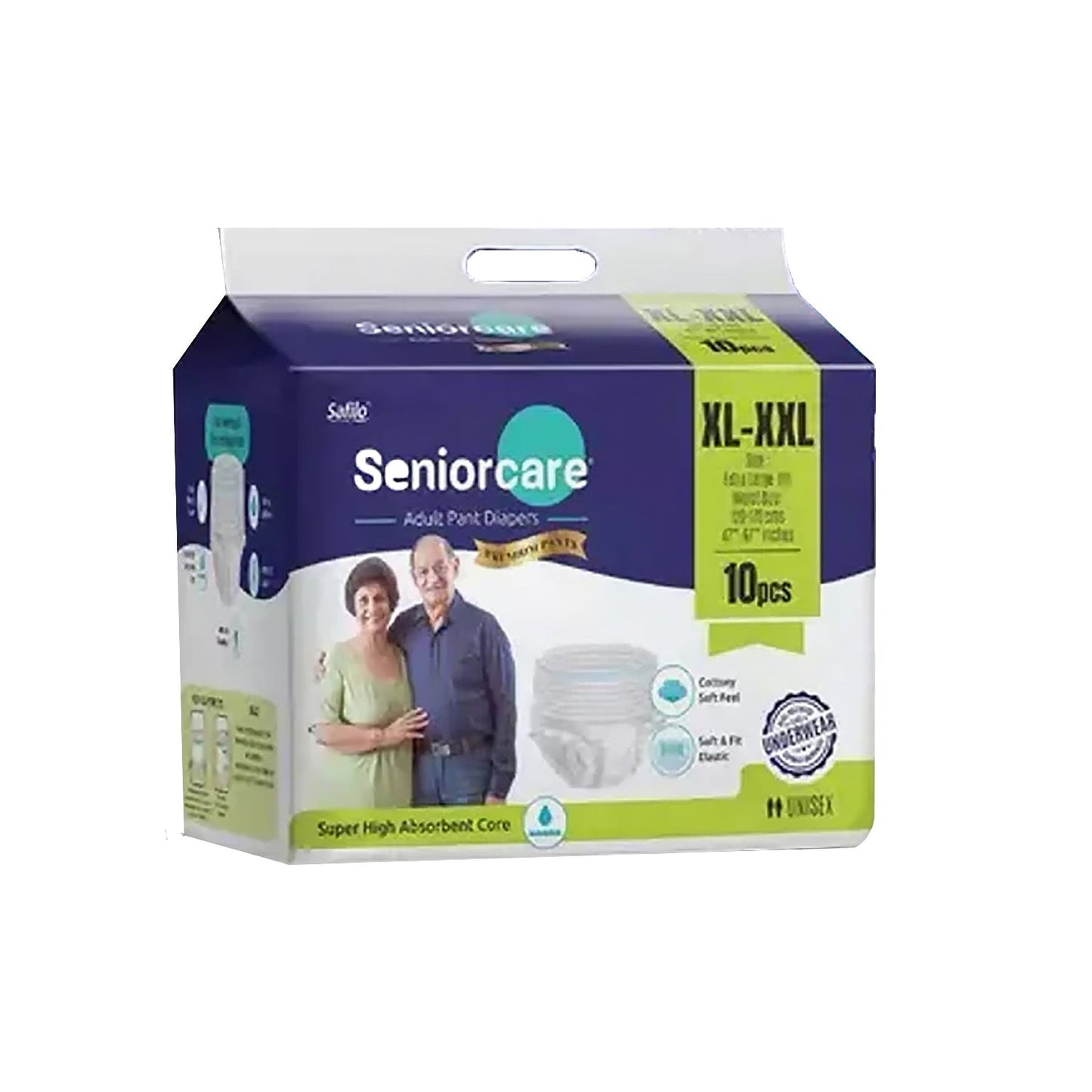 Extra Large - XXL Senior care Adult Pull Up Diaper Pants(Waist Size (120-170 Cm | 47 -67 Inch) (10*4 Pcs) Adult Diapers - XL - XXL (10 Pieces)