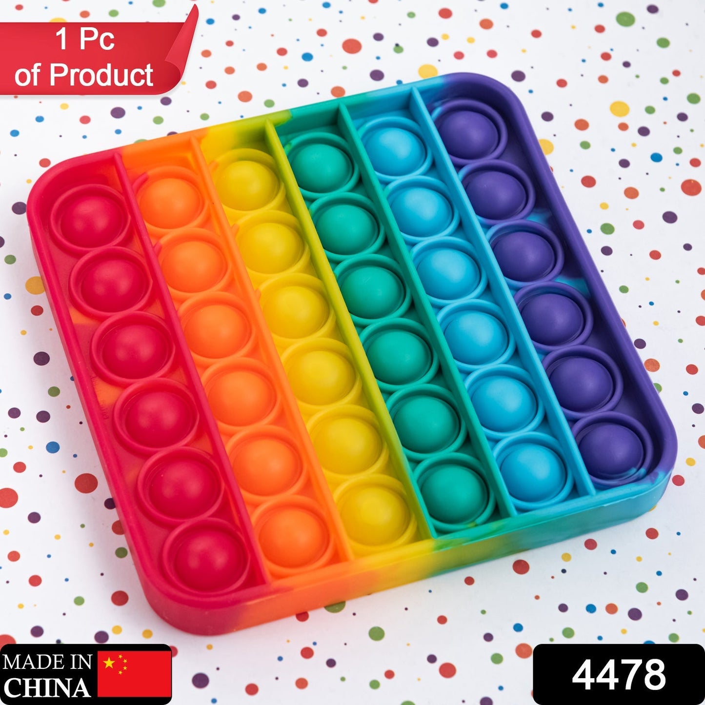 4478 Square Popit Toy Special Needs Silicone Stress Relief Toy For Kids & Adult All Use Toy