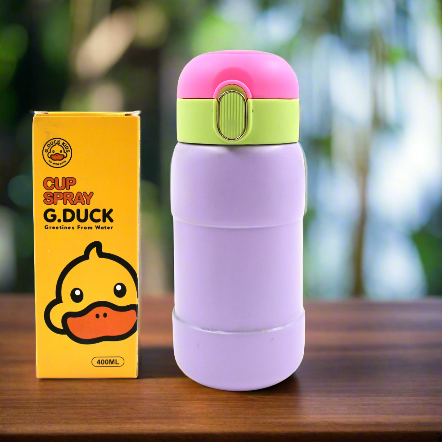 Duck Stainless Steel Water Bottle For Kids Adults Steel Flask Metal Thermos, Spill Proof Cap Closure, BPA Free For School Home Office, Drinkware, 400 ML