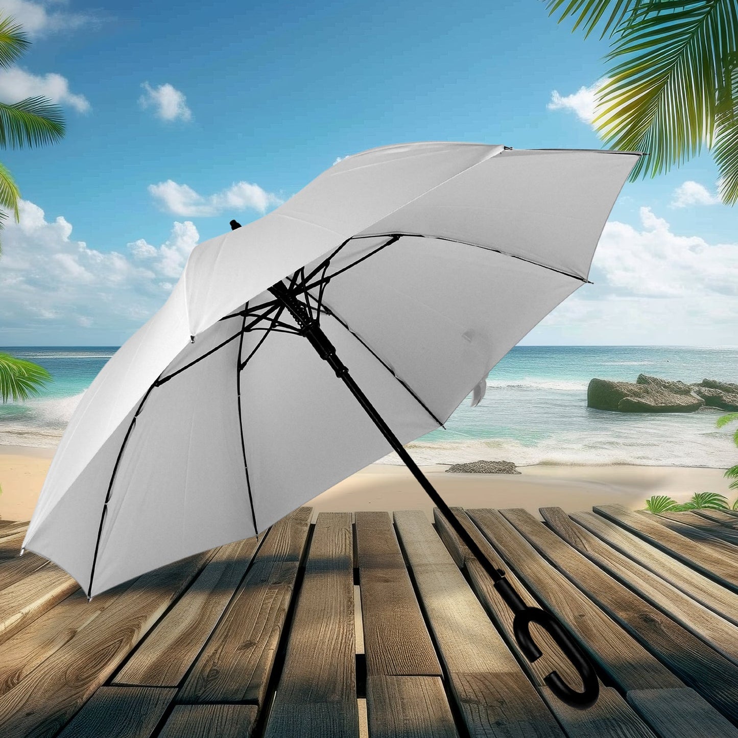 8551 Umbrella Summer Sun and Rain Protection Foldable Cute Umbrella & C-Shaped Handle || UV Protection Rain Sun Umbrella || Travel Accessories || Umbrella for Children, Girls, and Boys (1 Pc / Mix Color)