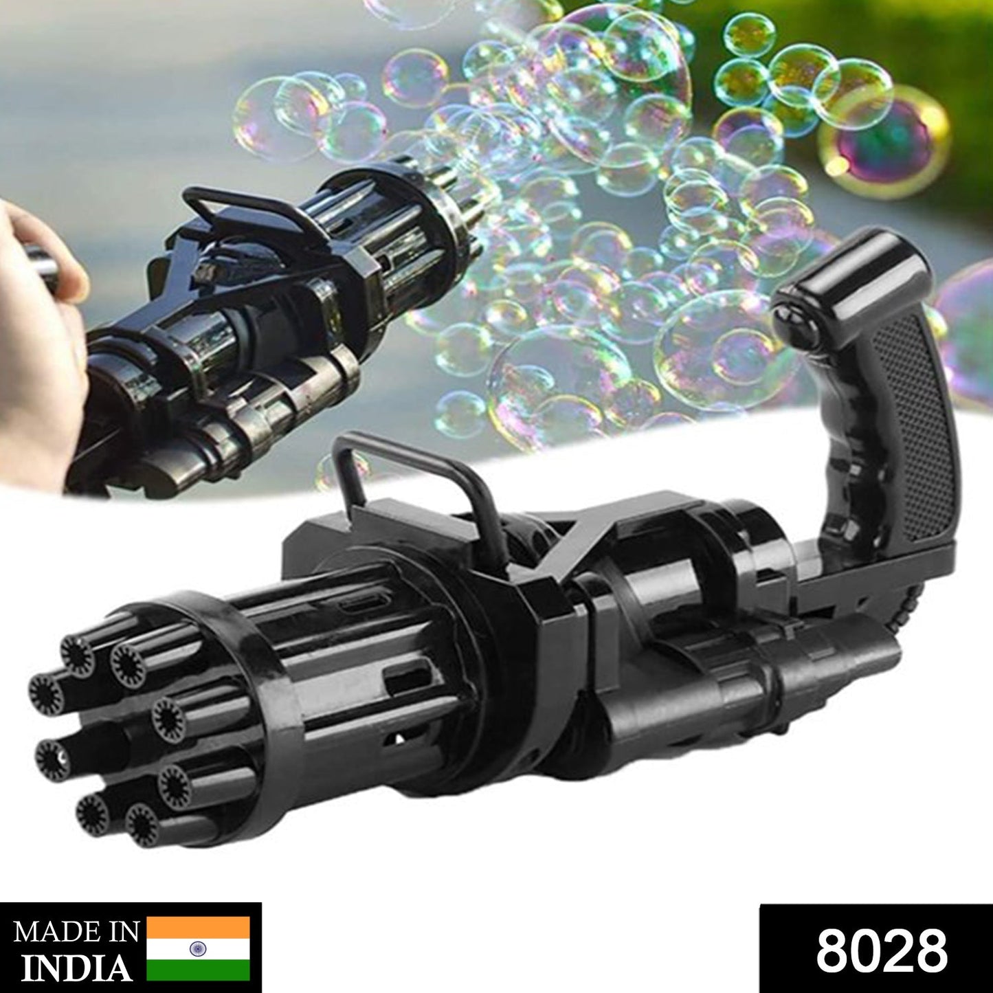 8028 8-Hole battery operated Bubbles Gun Toys for Boys and Girls