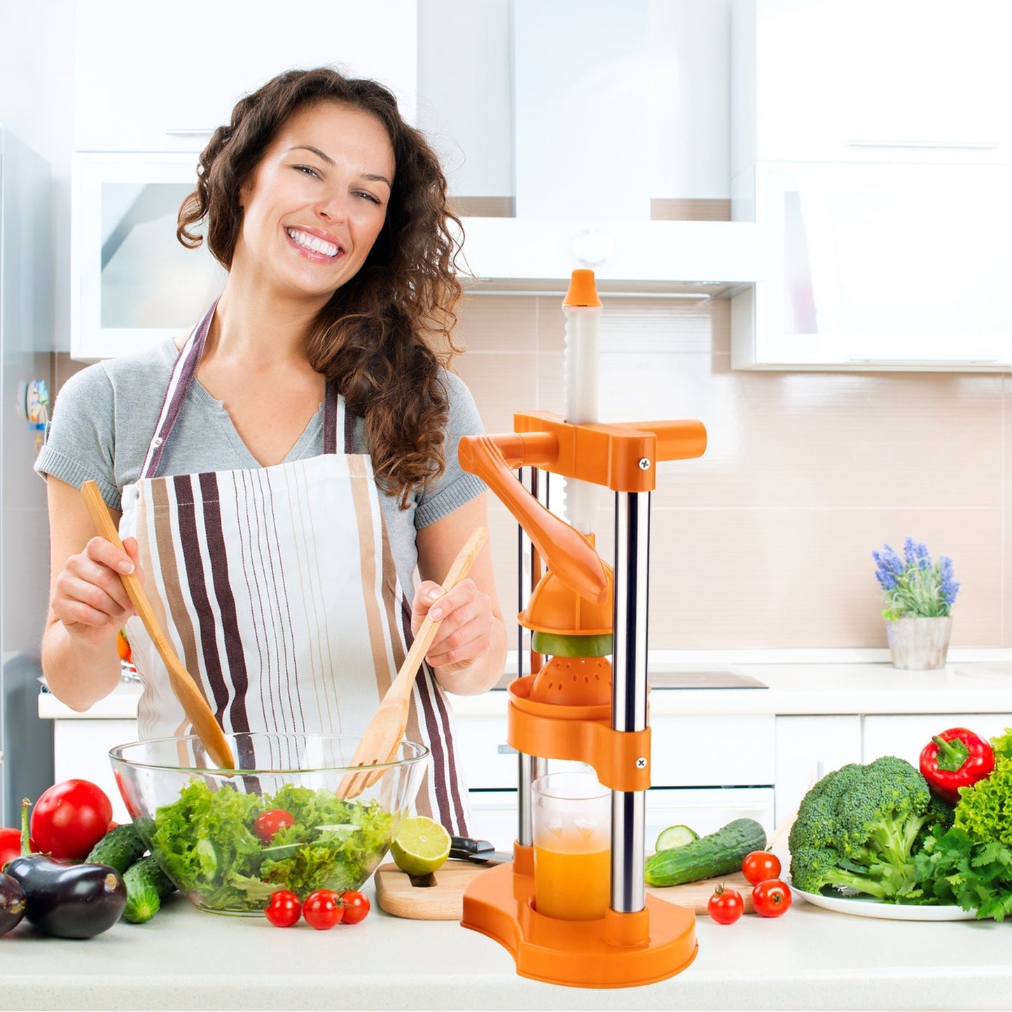 7128 Hand Pressure Juicer With Glass Manual Cold Press Juice Machine Instant Make Juice Squeezer, Fruits Juicer, Juice Maker, Orange Juice Extractor For Fruits & Vegetables, Orange