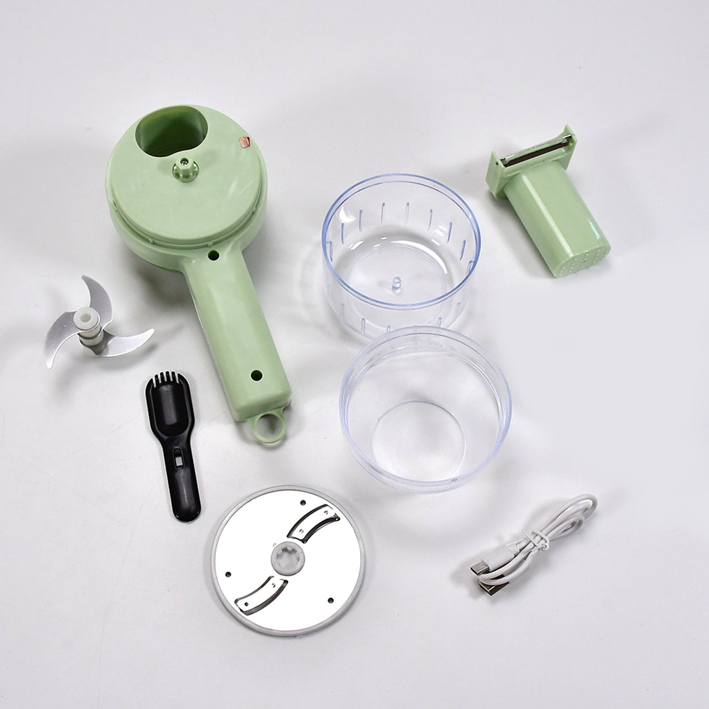 2284 4 in 1 Handheld Electric Vegetable Cutter Set, Multifunction Mini Chopper Food Processor, Wireless Electric Garlic Mud Masher, for Garlic, Chili ,Onion, Ginger