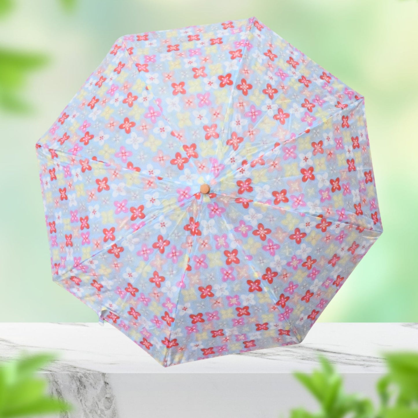 8569 2 Fold Sun Protective Solid Foldable Outdoor Umbrella, Portable Sun, UV Protection Lightweight Rain Umbrella With Umbrella Case For Girls, Women, Men, Boys