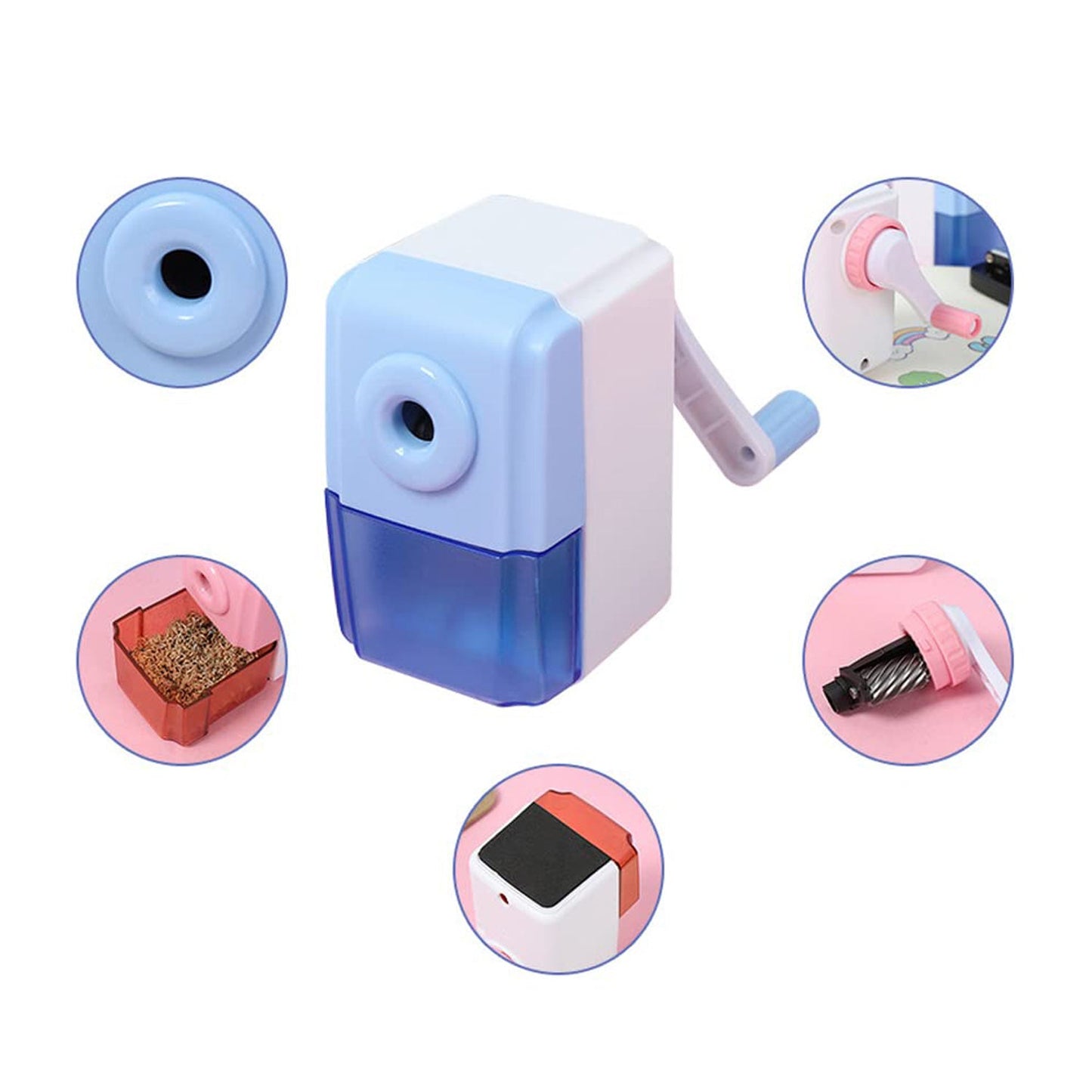 Pen Pencil Sharpener | Simple Student Office Pencil Sharpener | Fashionable and Convenient Non-Slip Base Pencil Sharpener,Lightweight Manual Sharpener, Non-Slip Handle (1 Pc)