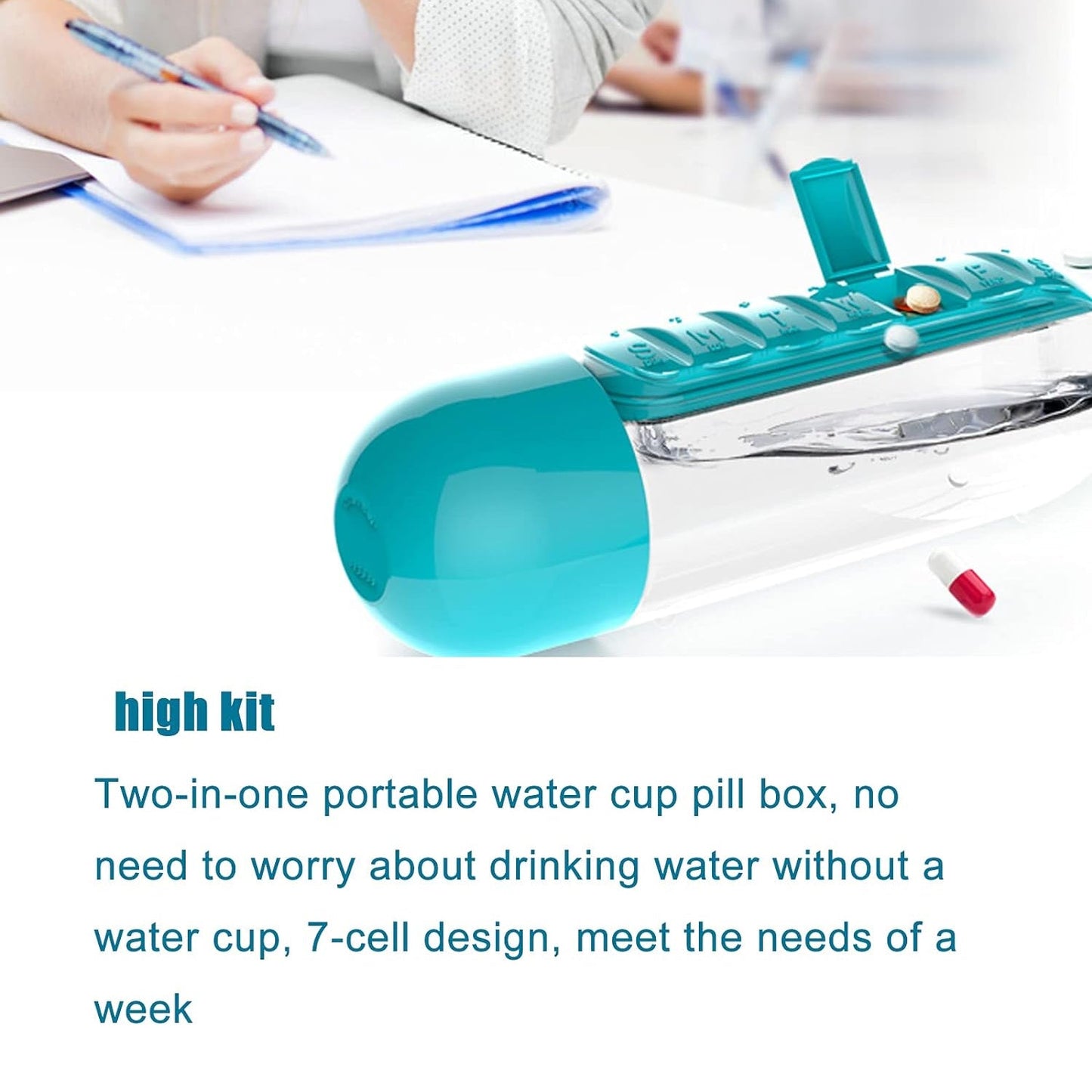 Pill & Vitamin Bottle, Water Bottle Multi Functional Use for Traveling & Outdoor Use Water Bottle, Travelling kit, Summer Special Bottle (600 Ml / Mix Color )