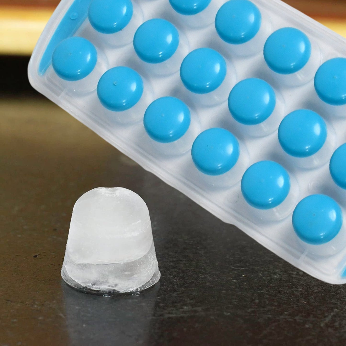 Smart Push Pop Out Round Shape Mini Ice Cube Trays with Flexible Silicone Bottom | Round Shape Silicone Chocolate Mold Maker Ice Cube Tray Freeze Mold