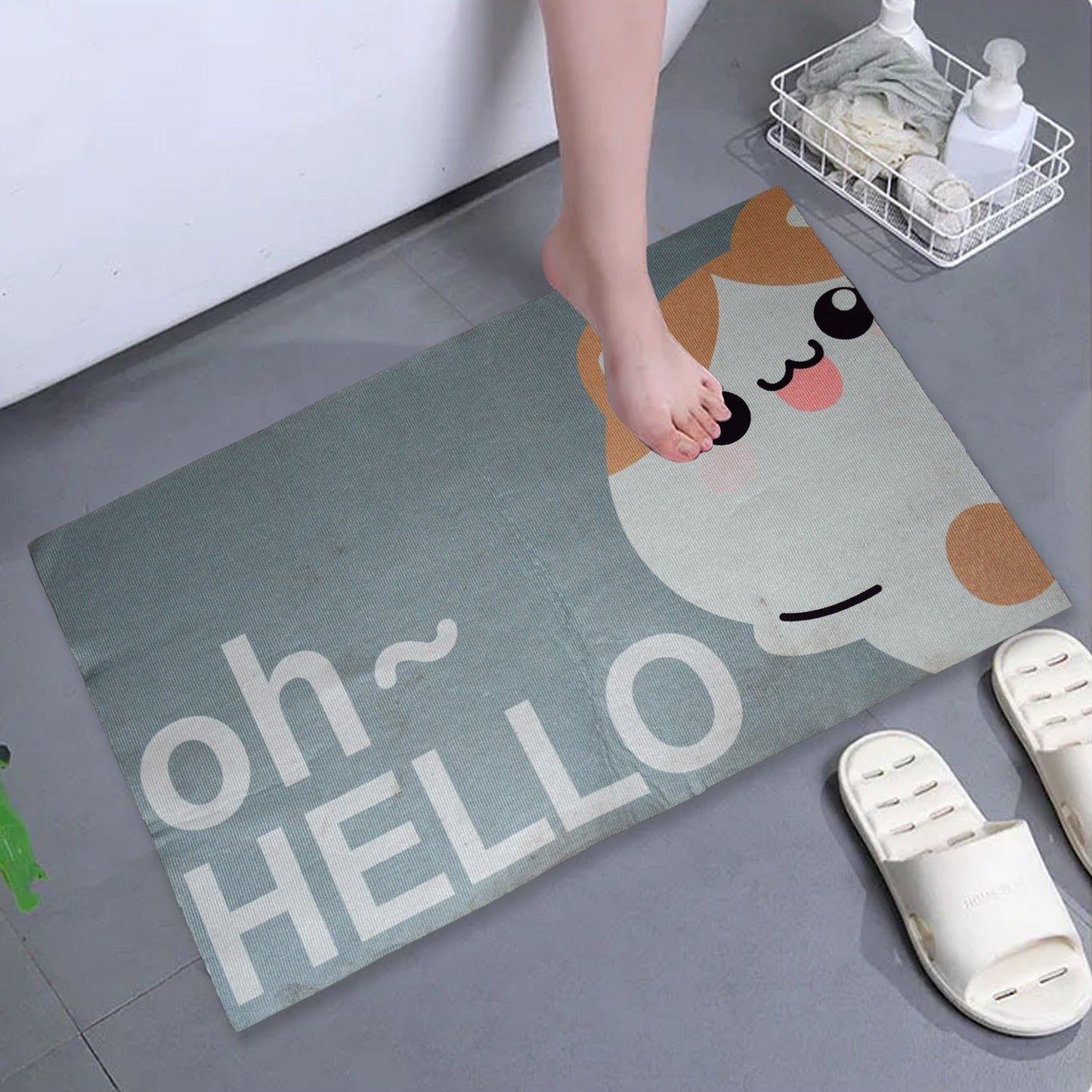 4036 Square Bathroom mat Water Absorbent mats Diatomite Door Mat Anti-Slip Bath Mat Quick Drying Absorbent mat for Home, Kitchen (59x40) (Mix Design)