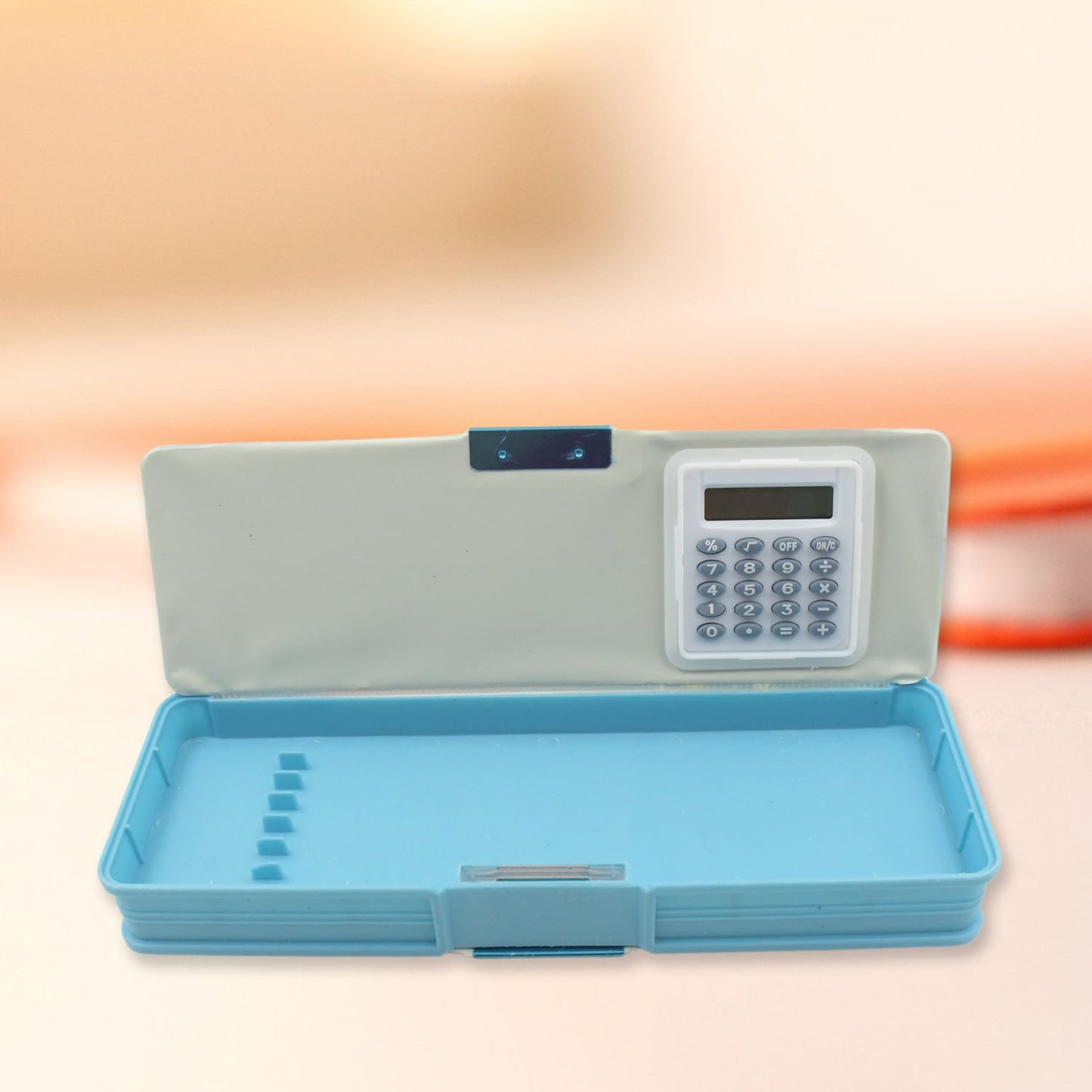 Double Sided Magnetic Geometry Box, Pencil Box with Calculator for Boys Art Plastic Pencil Box for Girls and Boys