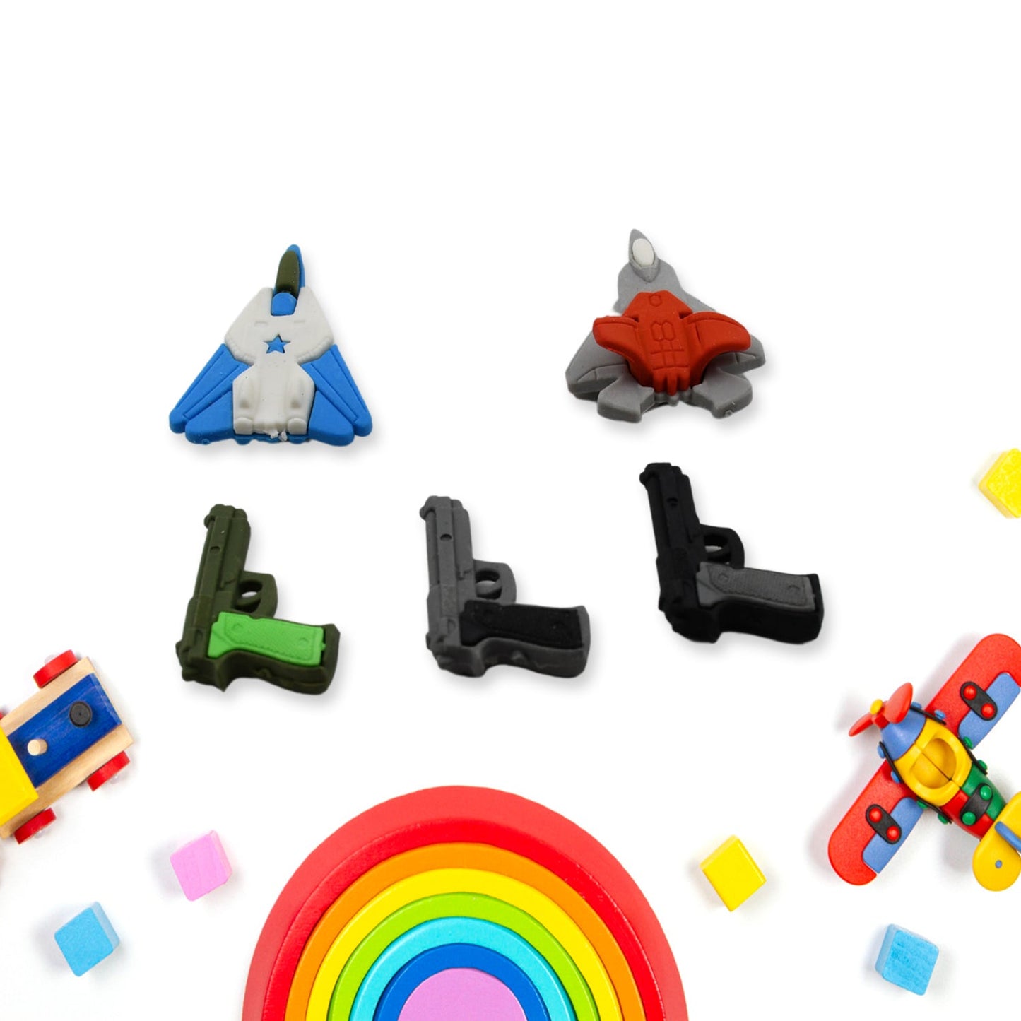 Eraser for Kids| Gun & Plane Shape Eraser| Eraser Set Box| School Eraser| Stylish Eraser| Eraser for Kids School| Eraser for Artist| Cute| Birthday Gifts for Kids, Birthday Return Gifts (5 Pc set)