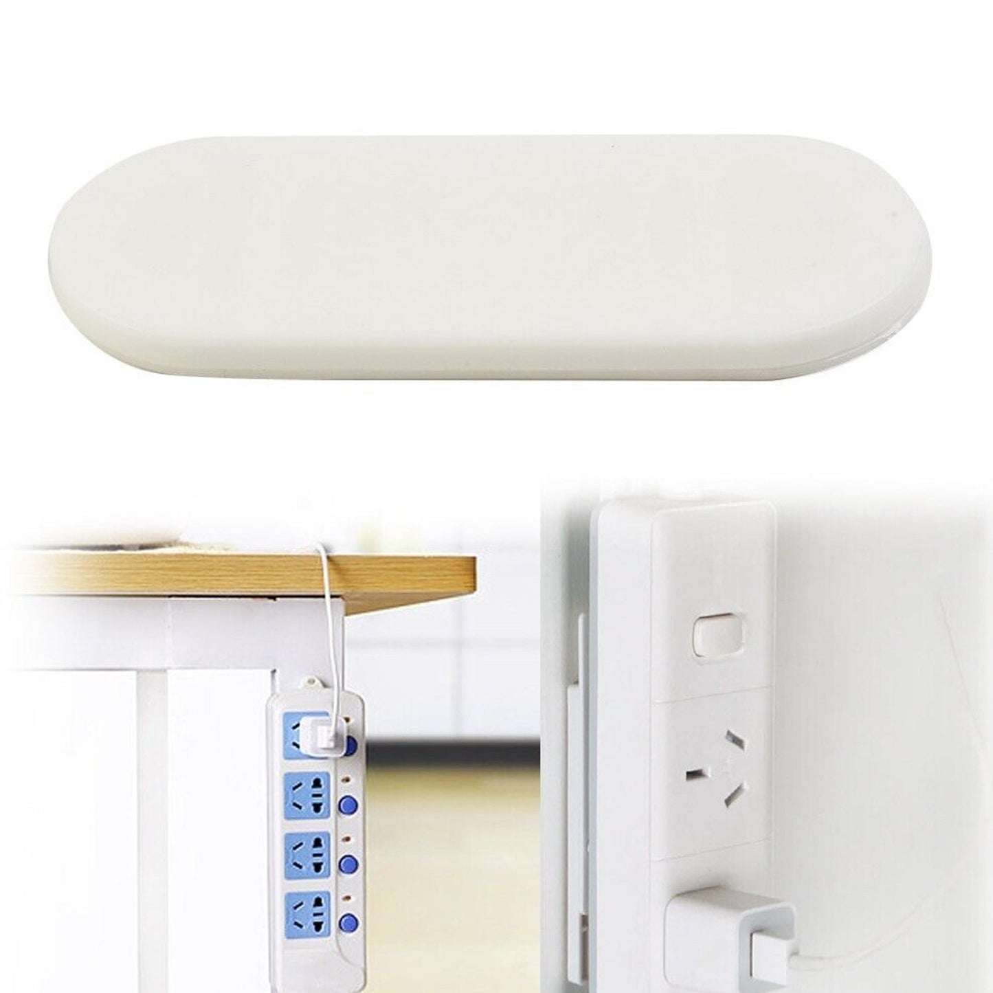 Self Adhesive No Hole Wall Mount, Reusable, Non Residue Plug Organizer For Home Office & Multiuse Device, Wall Socket Holder Power Strip Holder Wall Mount Wall Hanging