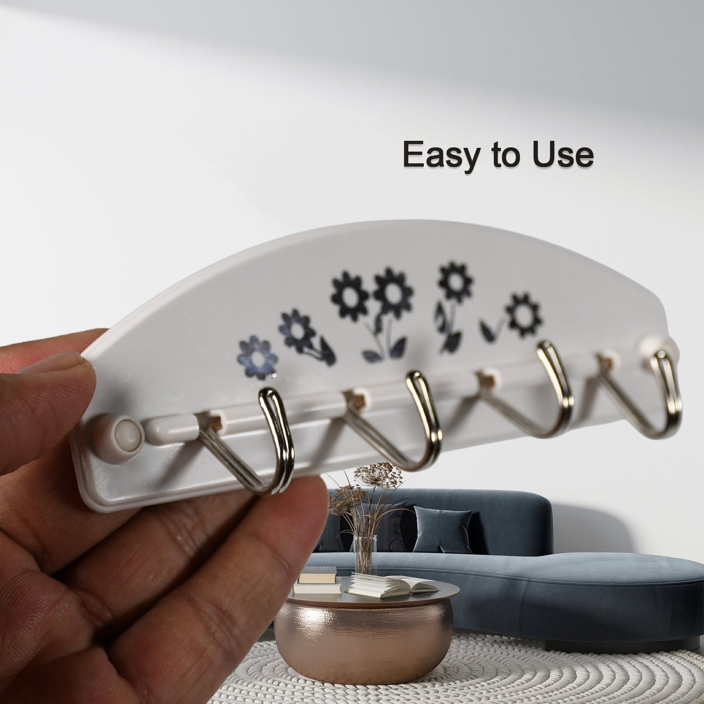 7901 Wall Adhesive Hook Hanger 4 Hooks Hanger Strong Multipurpose Hanger Hooks