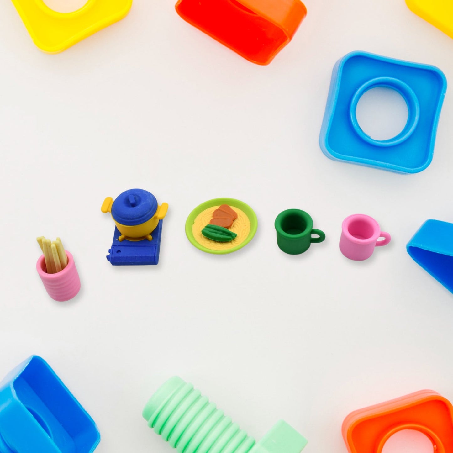 Kitchen Appliances Shape Eraser, Mini Eraser Simulated Cookware Creative Cute Novelty Eraser, Children Day, Birthday Return Gifts for Kids, Childrens, Boys, Girls Kitchen Utencils Set Shaped Erasers Set Pack of 6