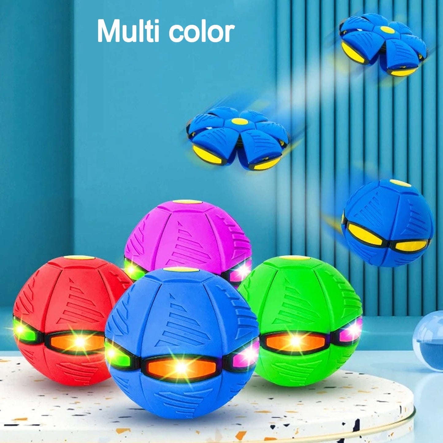 8039 Football Flat Throw Disc - with 3 LED Light Flying Toys