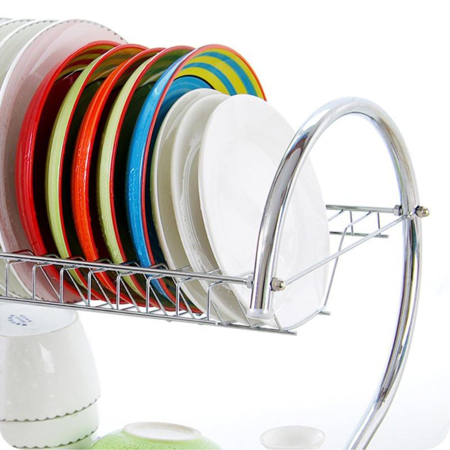 2962 Stainless Steel 2 Layer Kitchen Dish Rack/Plate Cutlery Stand