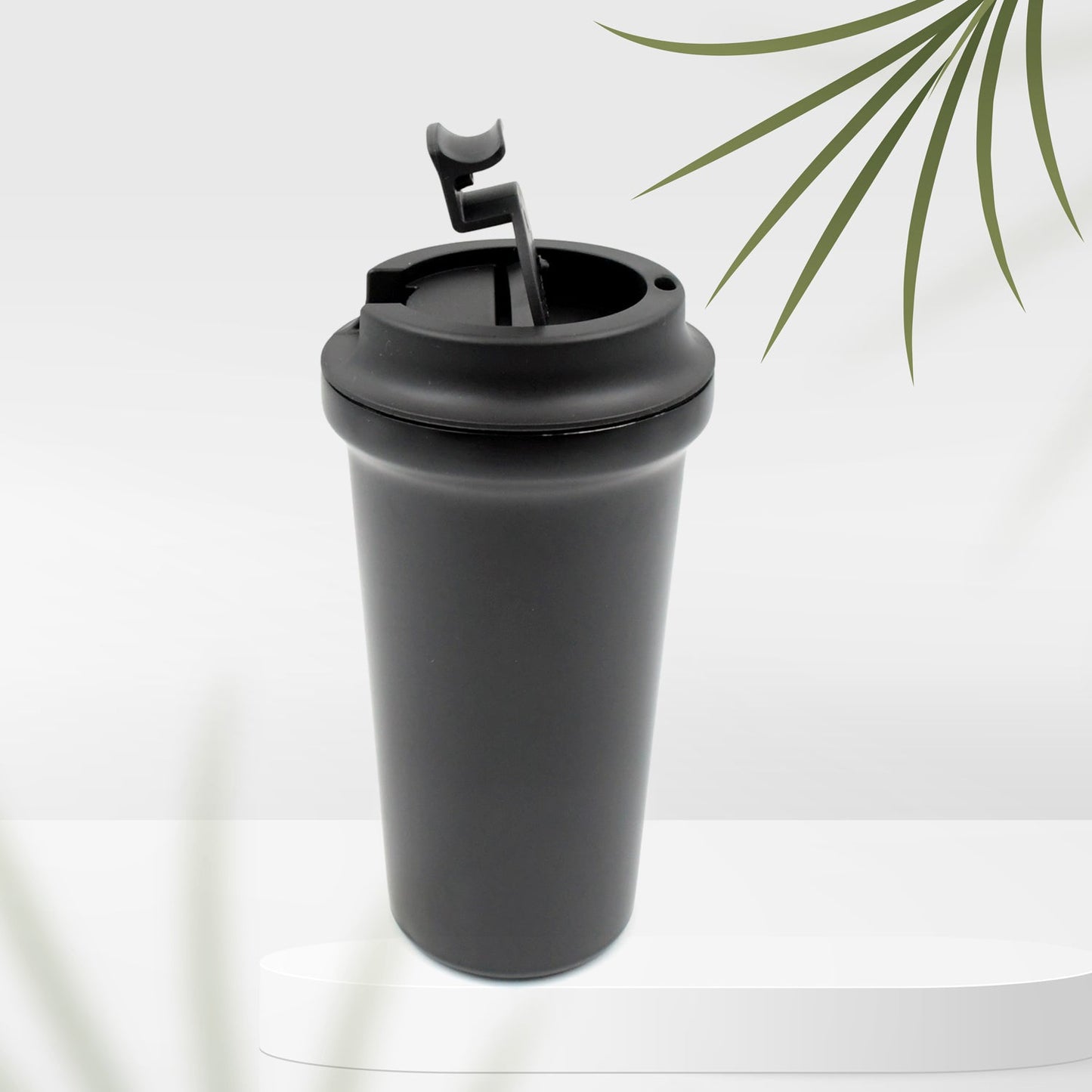 Inside Stainless Steel & Outside Plastic Vacuum Insulated Insulated Coffee Cups Double Walled Travel Mug, Car Coffee Mug with Leak Proof Lid Reusable Thermal Cup for Hot Cold Drinks Coffee, Tea (1 Pc)