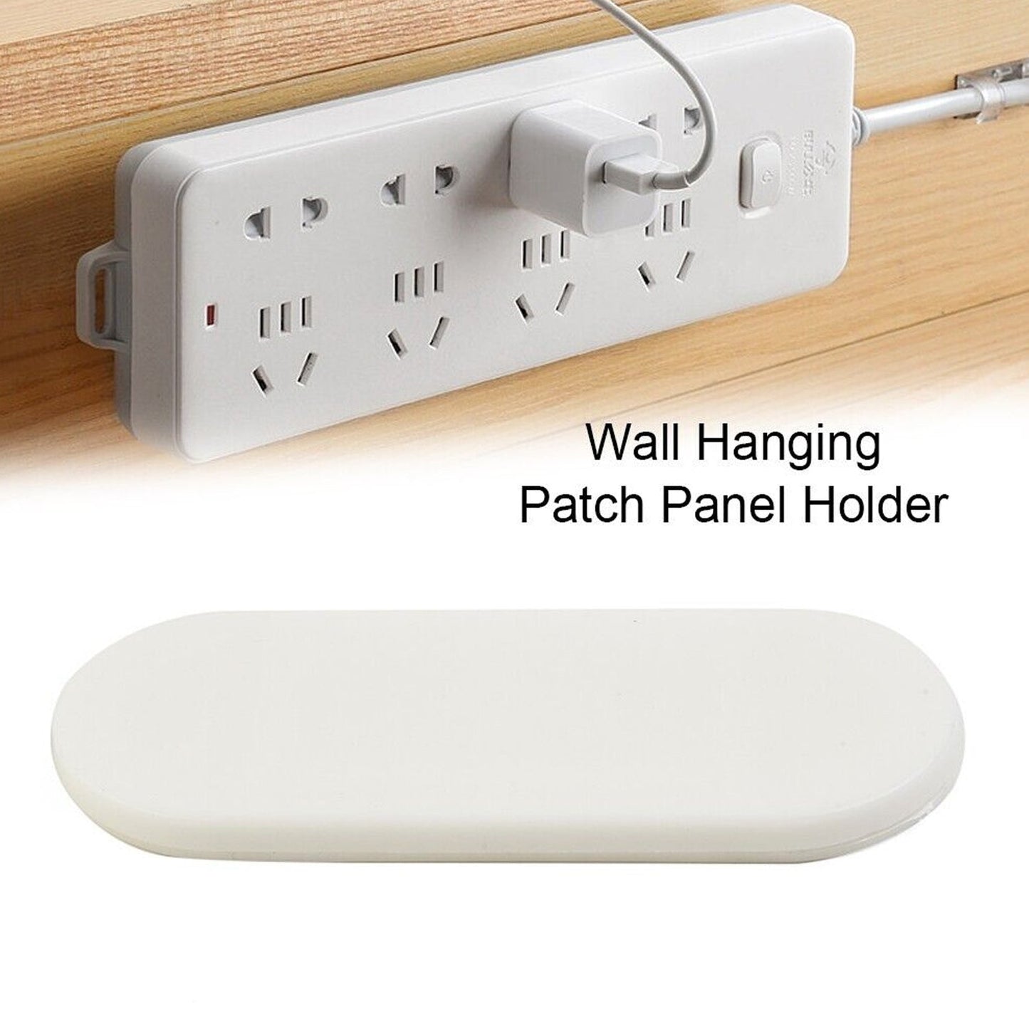 Self Adhesive No Hole Wall Mount, Reusable, Non Residue Plug Organizer For Home Office & Multiuse Device, Wall Socket Holder Power Strip Holder Wall Mount Wall Hanging