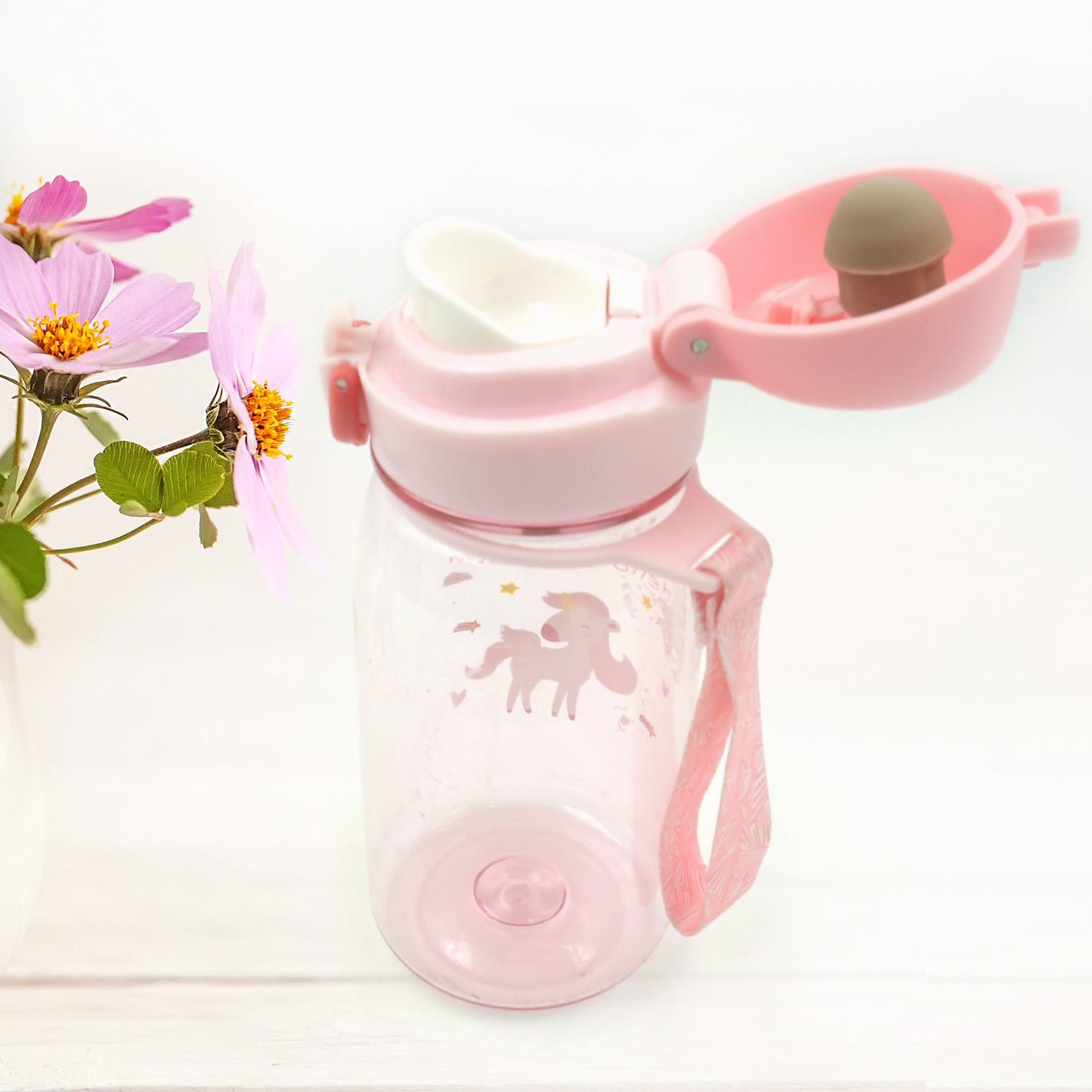 12557 400ML Capacity Plastic Water Bottle Animal Printed | Office Bottle | Gym Bottle | Home | Kitchen | Leakproof and BPA Free Drinks Bottle | Water Drink Juice Bottle BPA Free Leak-Free Lightweight ( 400 ML )