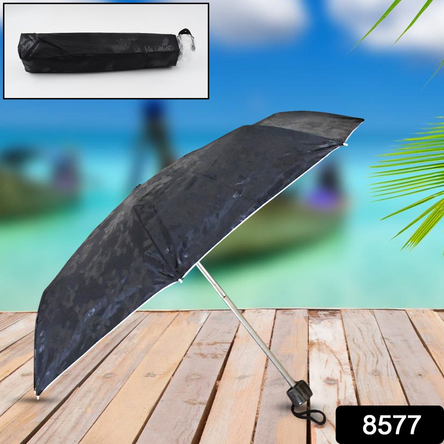 3-Fold Sun Protective Solid Foldable Outdoor Umbrella, Portable Sun, UV Protection Lightweight Rain Umbrella For Girls, Women, Men, Boys (1 pc)