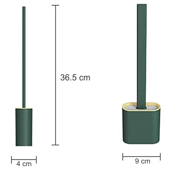 1410 Silicone Toilet Brush with Holder Stand for Bathroom Cleaning