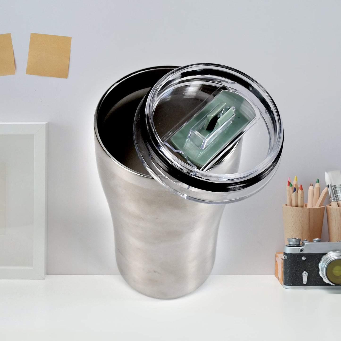 7180 Stainless Steel Vacuum Insulated Insulated Coffee Cups Double Walled Travel Mug, Car Coffee Mug with Leak Proof Lid Reusable Thermal Cup for Hot Cold Drinks Coffee, Tea