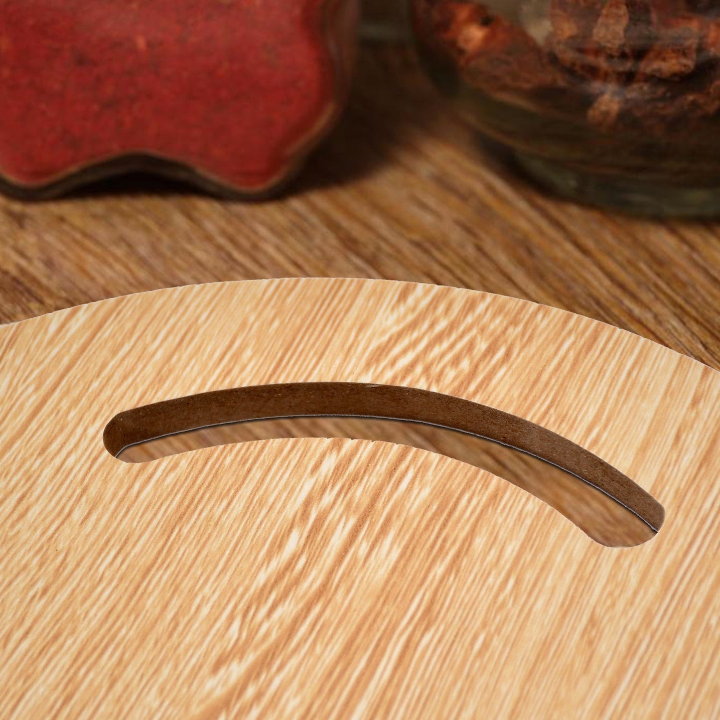 7123 Wooden Round Chopping Board For Chopping Fruit & Vegetable