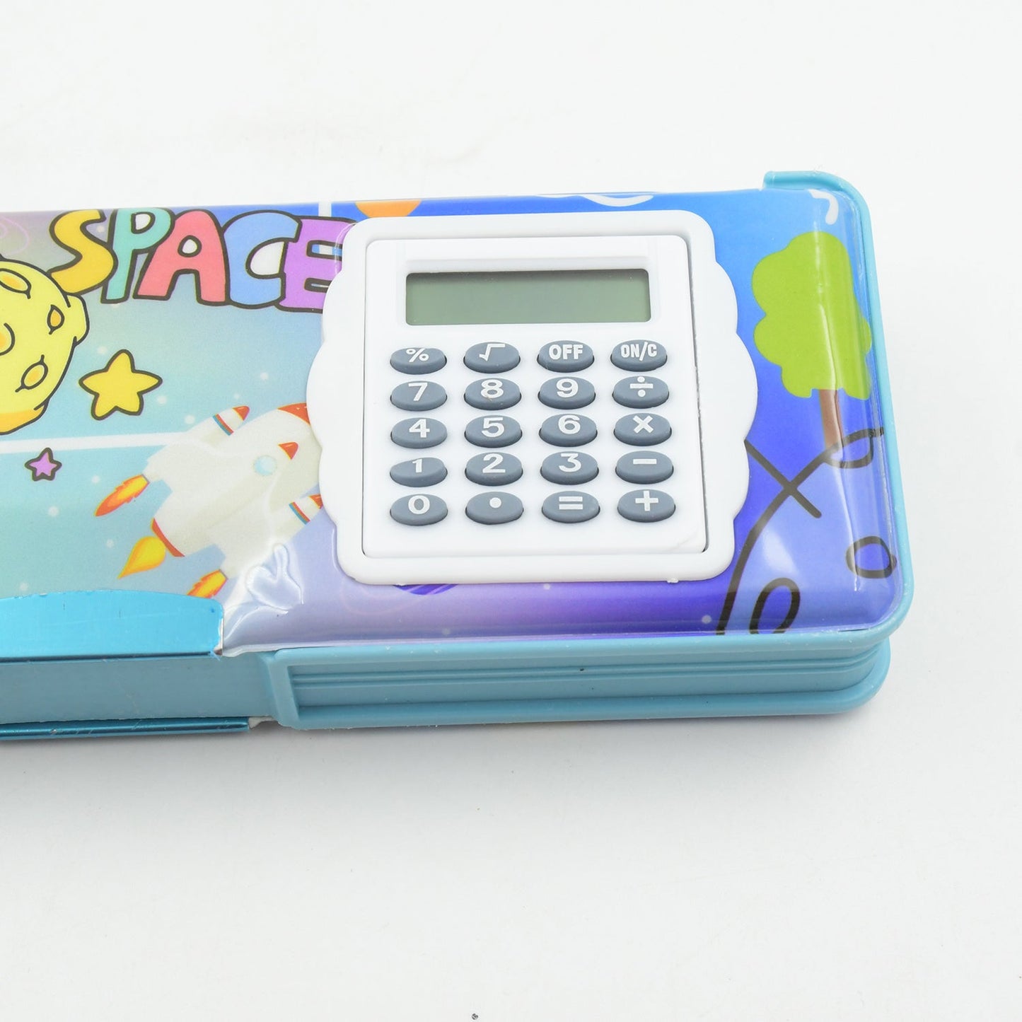 Double Sided Magnetic Geometry Box, Pencil Box with Calculator for Boys Art Plastic Pencil Box for Girls and Boys