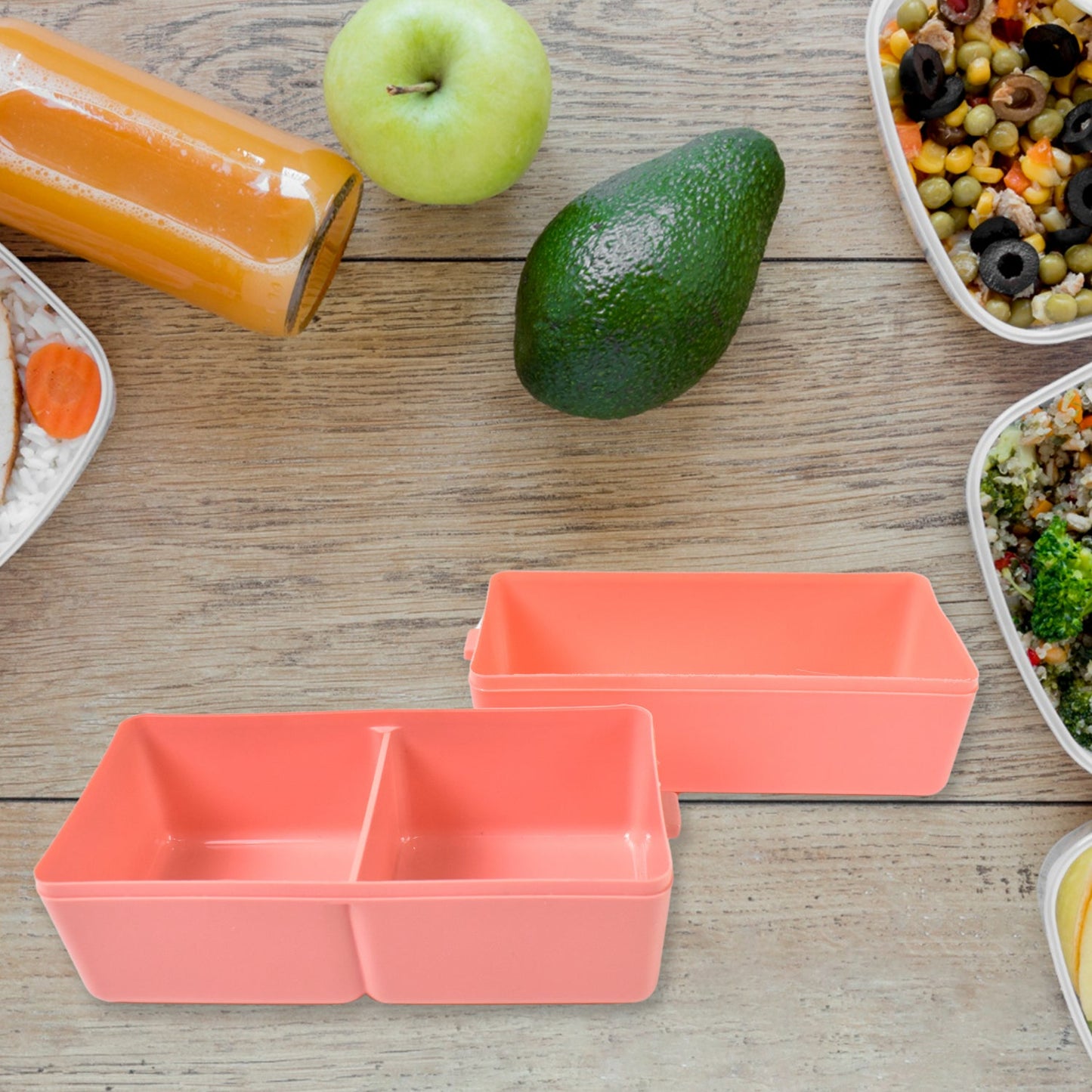 Plastic 3 Layer Leak Proof 3 Compartment Lunch Box for Office (1 Pc)