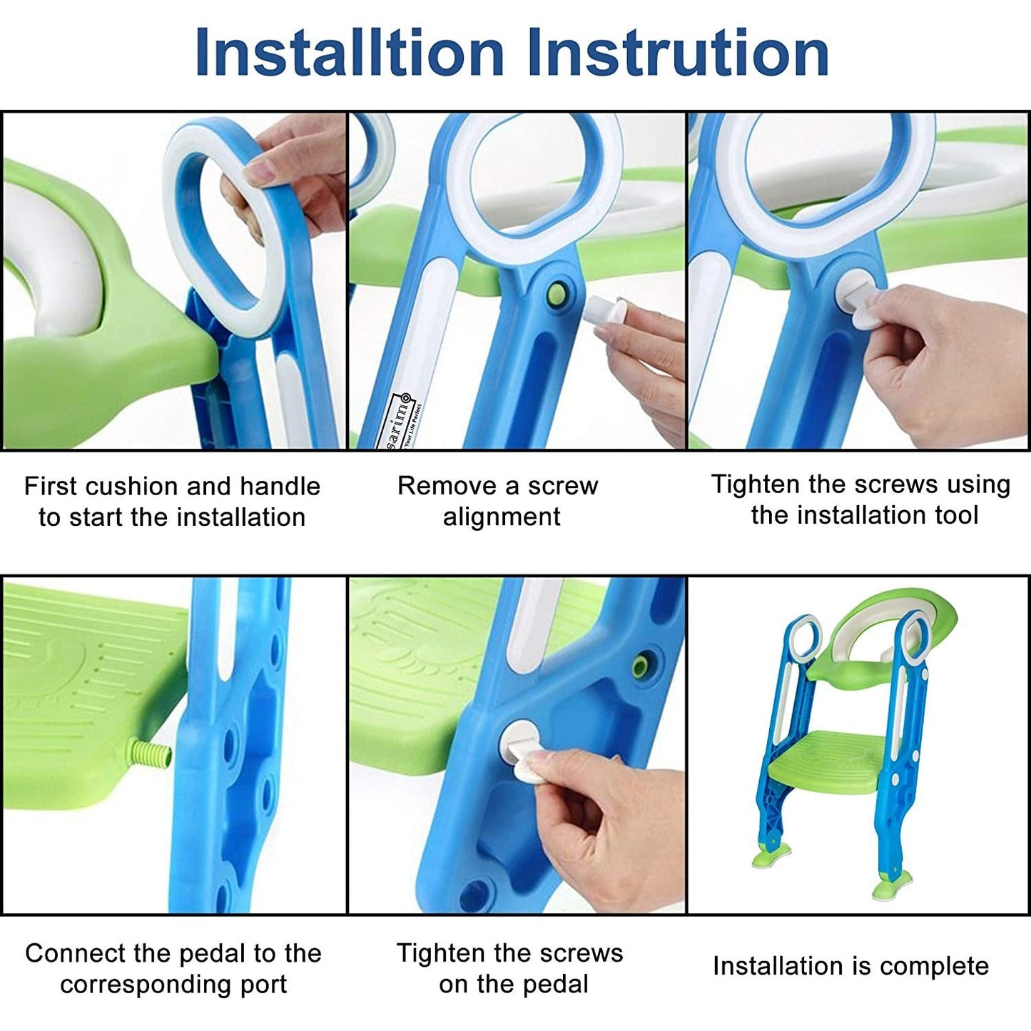 2 in 1 Training Foldable Ladder Potty Toilet Seat for Kids -----