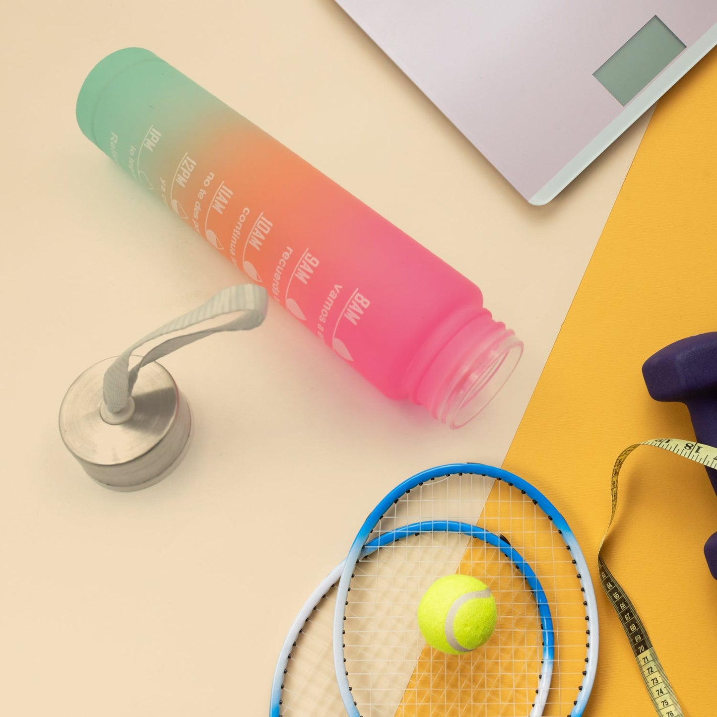 0286 Plastic Water Bottle 2 pc Different Size Bottle High Quality Water Bottle Plastic Water Bottle BPA-Free & Leak-Proof! Cartoon Printed Design for Kids' School, For Fridge, Office, Sports, School, Gym, Yoga (2 Pc Set)