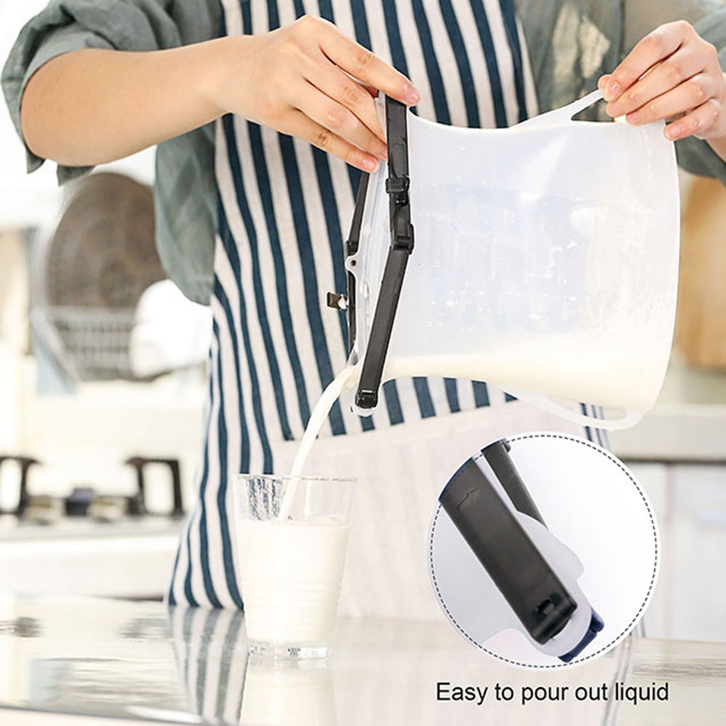 5985 Reusable Silicone Food Storage Bag, 3 Bag Set Leakproof Lock Reusable Flat Bottom Freezer Bags ,Sandwich Bags , Silicone Food Grade Kids Snack Bags , BPA Free Microwave& Dishwasher Safe (3 Pcs Set)