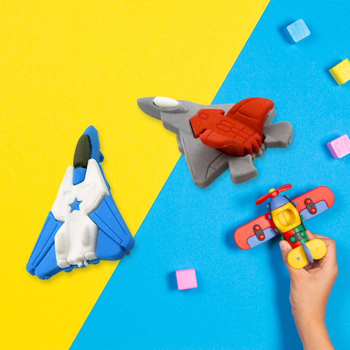 Eraser for Kids| Gun & Plane Shape Eraser| Eraser Set Box| School Eraser| Stylish Eraser| Eraser for Kids School| Eraser for Artist| Cute| Birthday Gifts for Kids, Birthday Return Gifts (5 Pc set)
