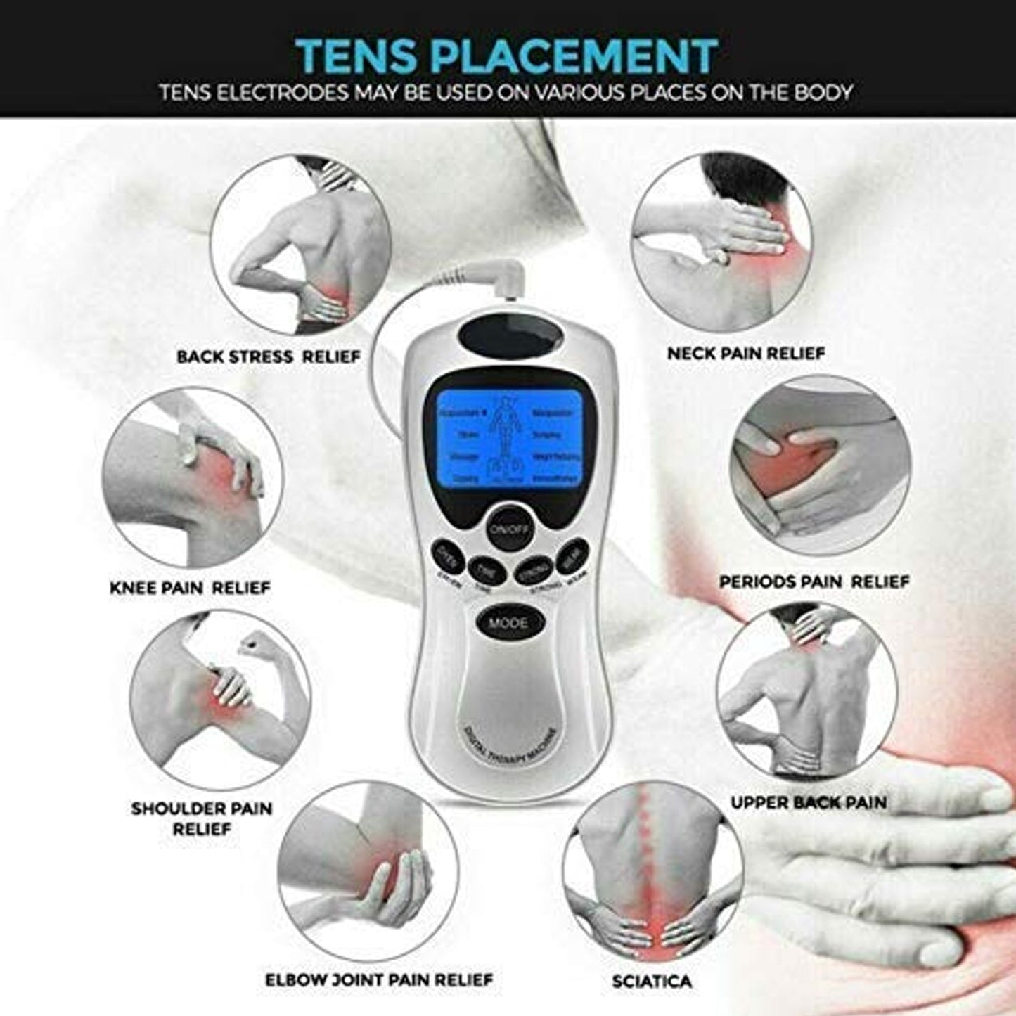 6728 Multifunctional Massager, Acupuncture Machine Electric Digital Therapy neck back electronic pulse full body massager Therapy Pulse Muscle Relax Massager & Meridian, 2 Electrode Pads, health care equipment, Massager Set (Adapter Not Included)