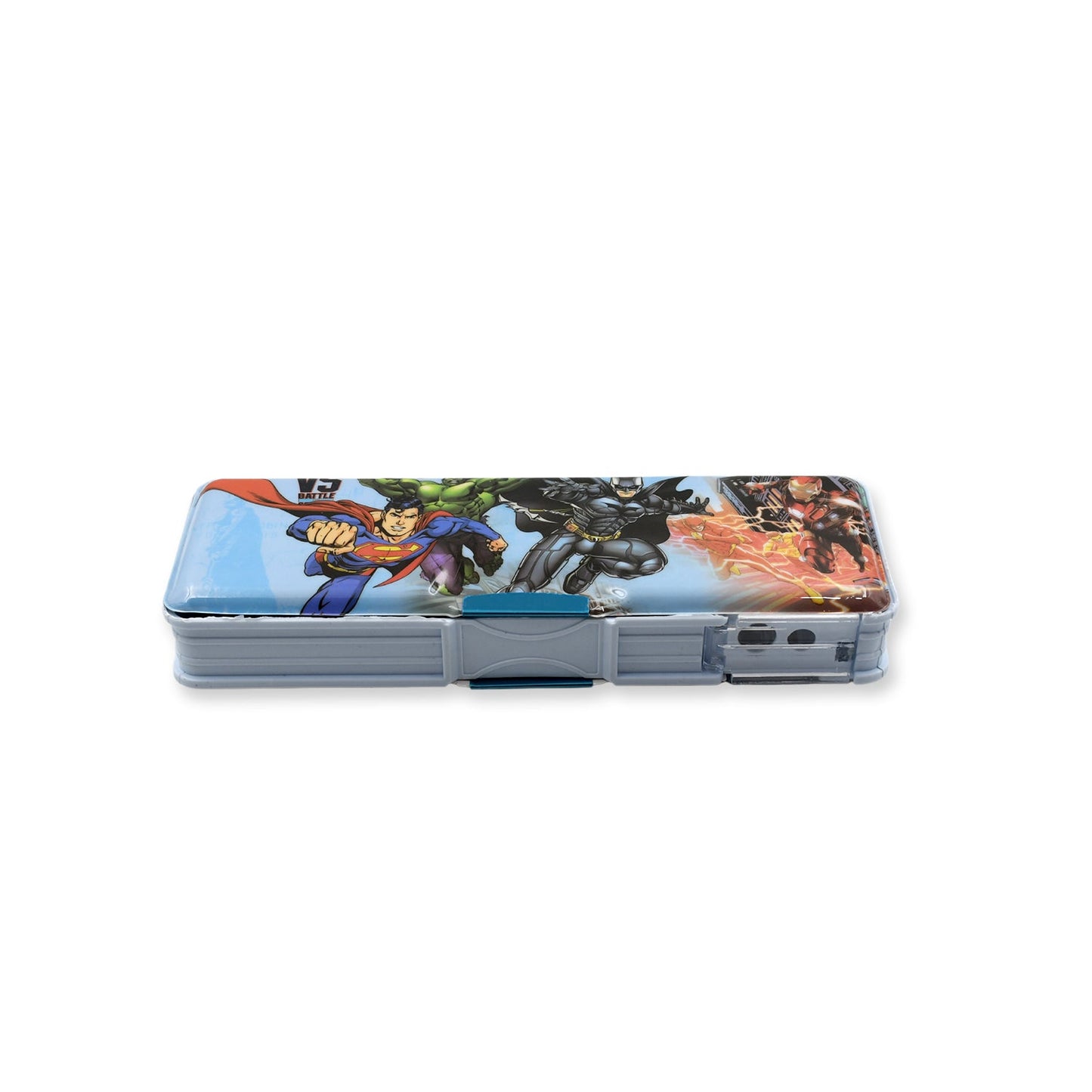 Double Sided Magnetic Geometry Box, Pencil Box with Calculator and Sharpener for Boys Art Plastic Pencil Box for Girls and Boys