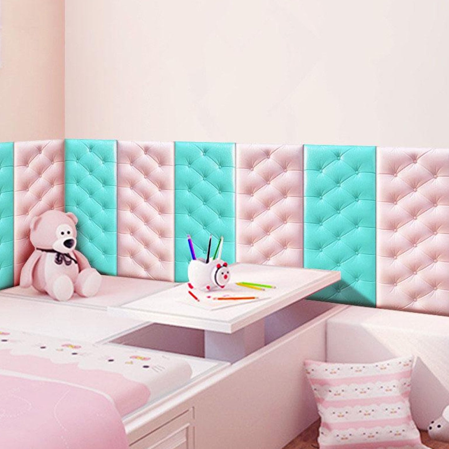 9039 Pink 3D Adhesive wallpaper for living Room. Room Wall Paper Home Decor Self Adhesive Wallpaper
