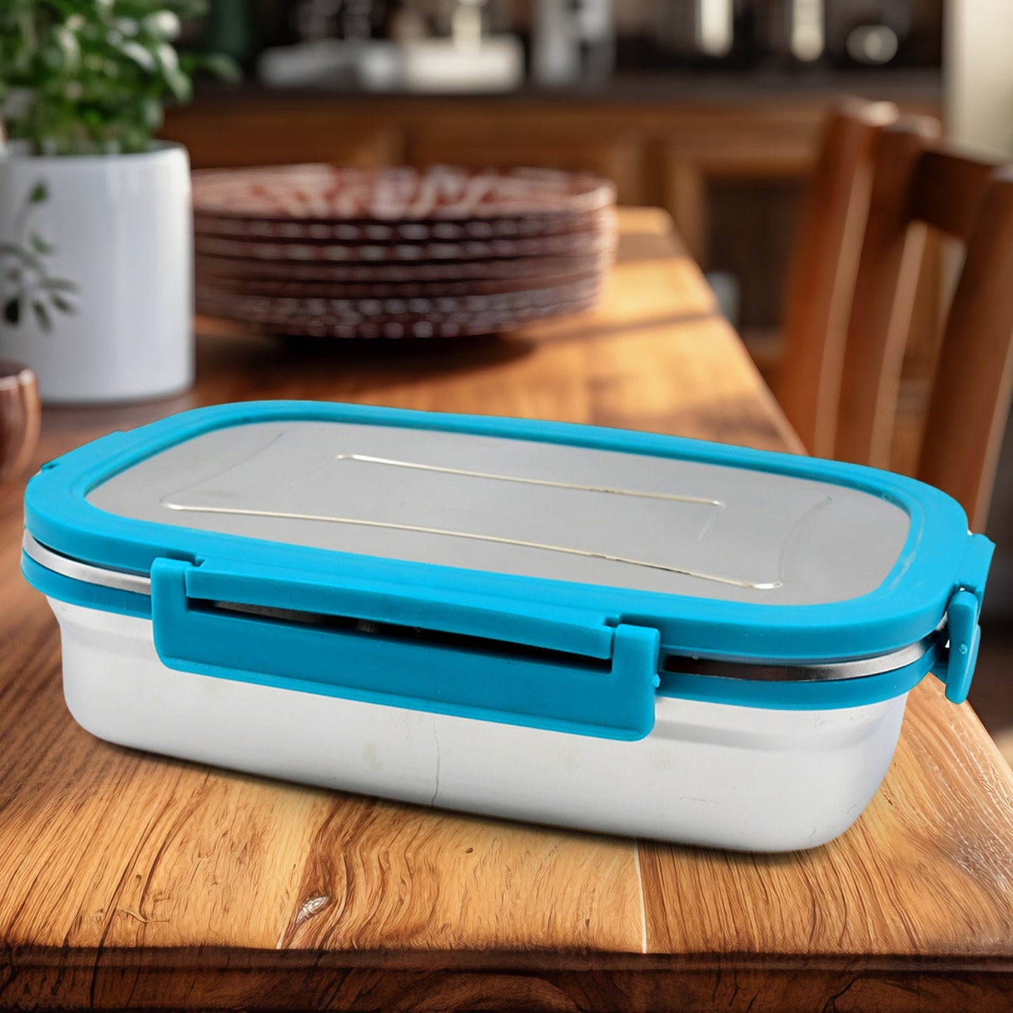 Premium Stainless Steel Lunch Box for Kid, 2 Containers Lunch Box, Perfect Size Meal Lunch Box Set for Office, School and Travelling Tiffin Box (1000 ML+ 200 ML Approx)