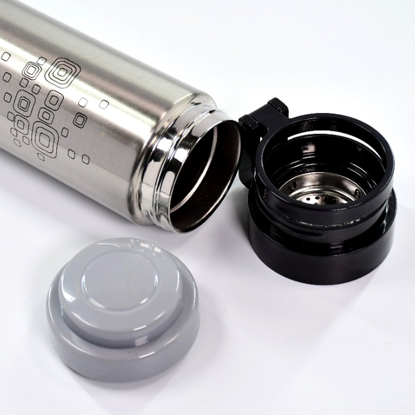 6450 450Ml STAINLESS STEEL WATER BOTTLE WITH RING CAP FOR MEN WOMEN KIDS | THERMOS FLASK | REUSABLE LEAK-PROOF THERMOS STEEL FOR HOME OFFICE GYM FRIDGE TRAVELLING