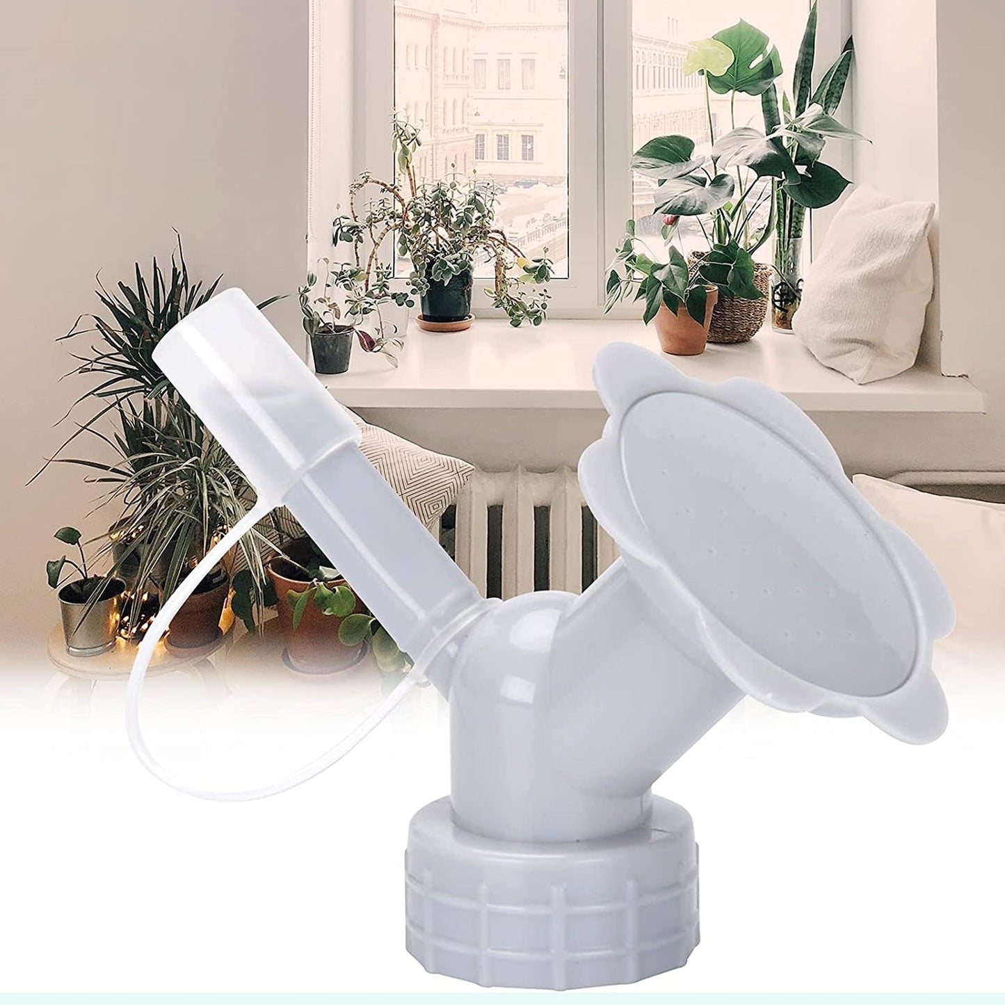 4978 2 in 1 Bottle Cap Sprinkler Dual Head Bottle Watering Spout Double Ended Bottle Watering Nozzle Watering Can Nozzle for Indoor Seedlings Plant Garden Tool