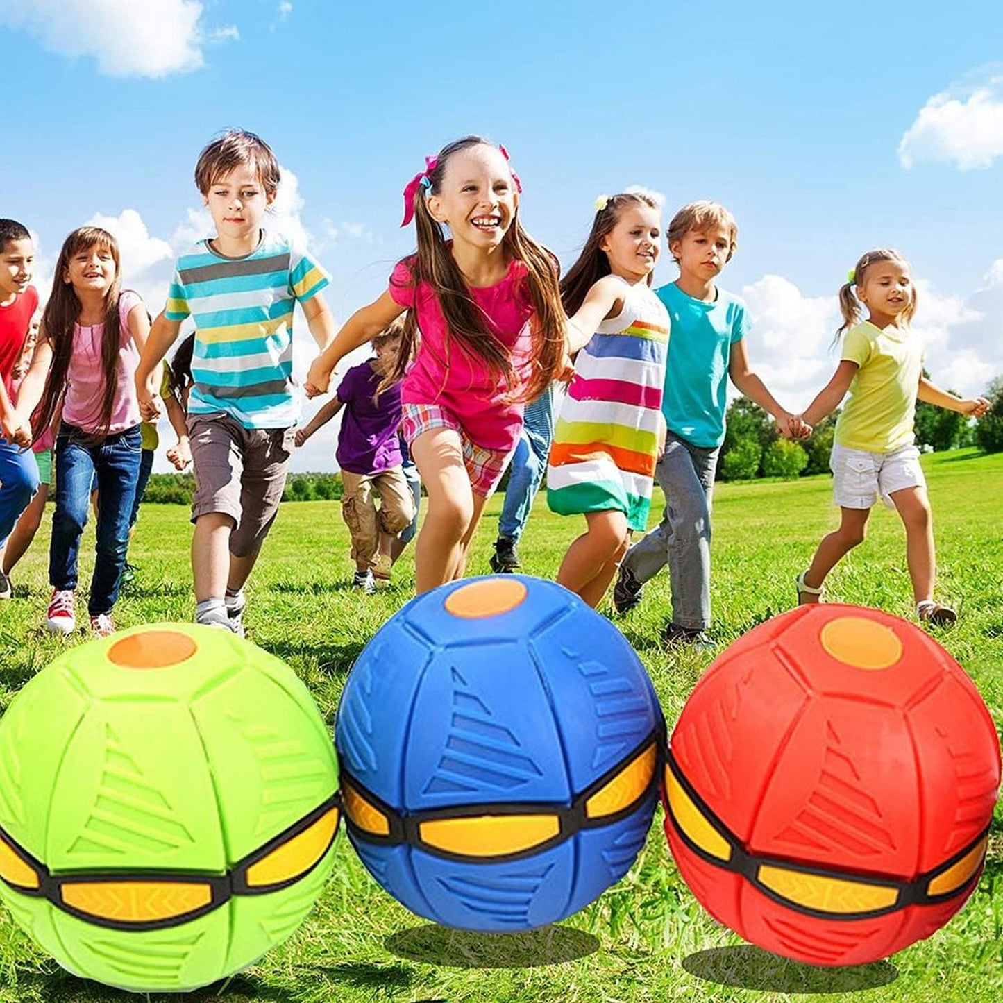 8039 Football Flat Throw Disc - with 3 LED Light Flying Toys