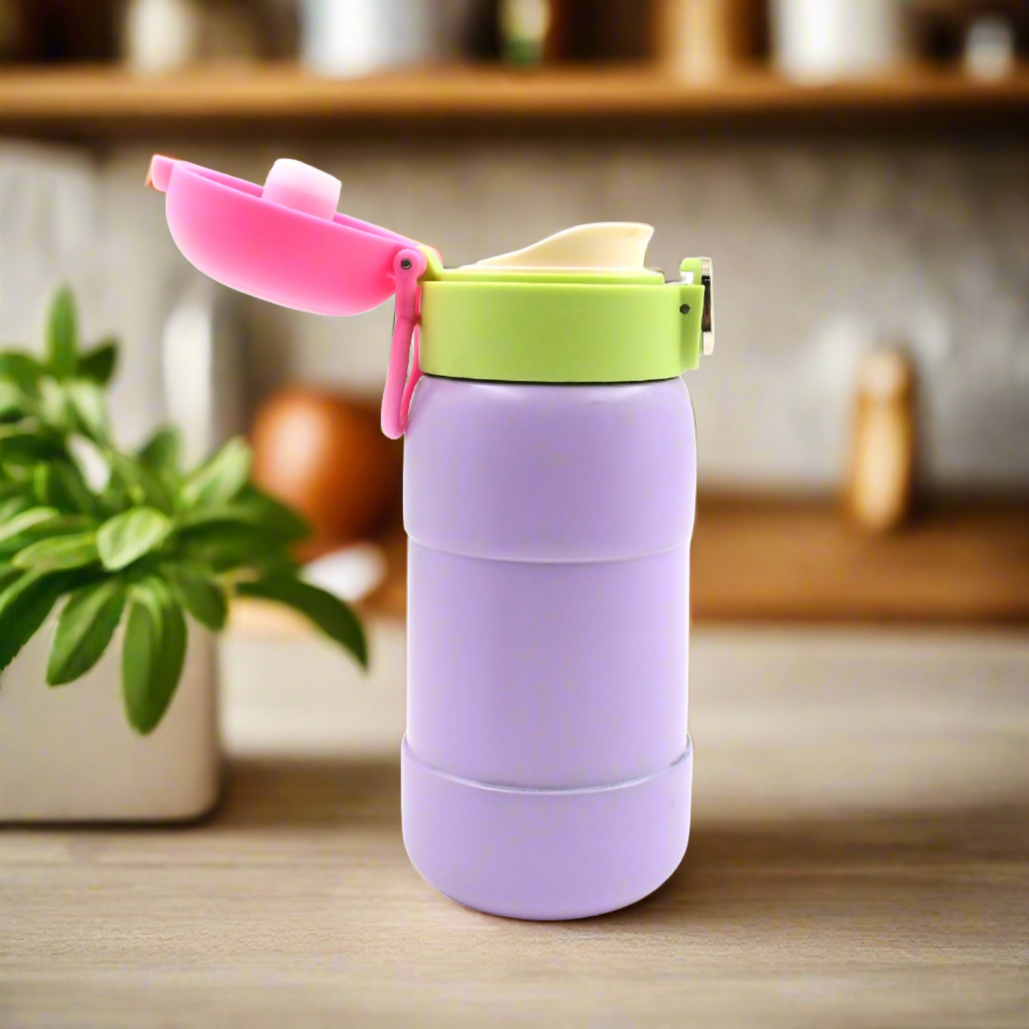 Duck Stainless Steel Water Bottle For Kids Adults Steel Flask Metal Thermos, Spill Proof Cap Closure, BPA Free For School Home Office, Drinkware, 400 ML