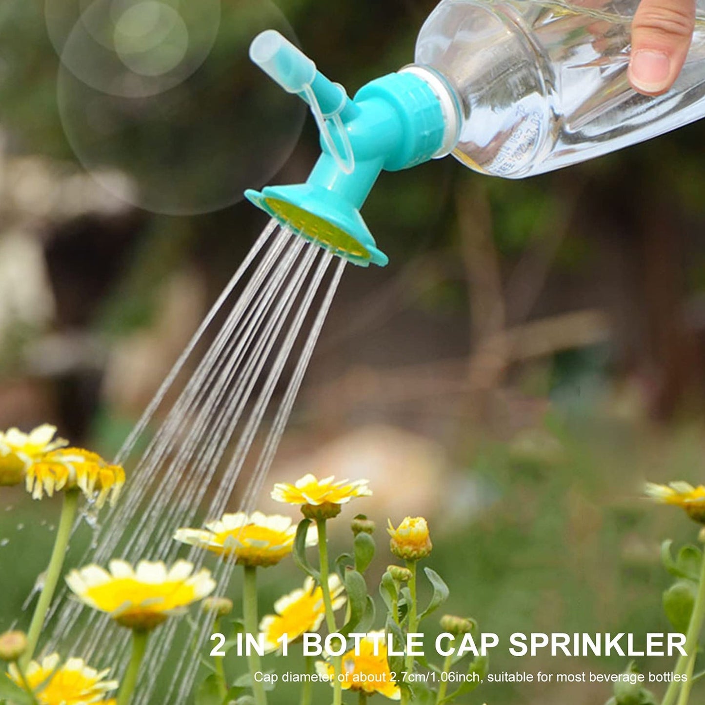 4978 2 in 1 Bottle Cap Sprinkler Dual Head Bottle Watering Spout Double Ended Bottle Watering Nozzle Watering Can Nozzle for Indoor Seedlings Plant Garden Tool