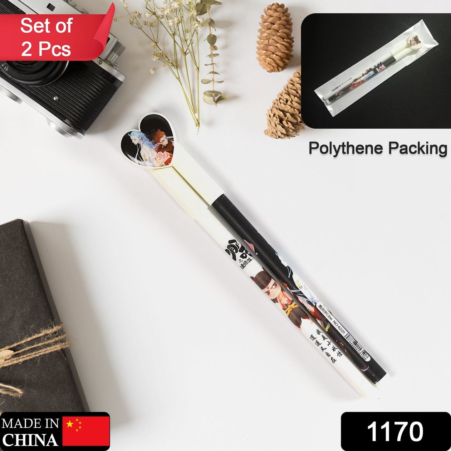 1170 2 in 1 Heart Pen Writing 2 Pen Smooth Writing & Best New Style Children Ball Pen For School & Office Use Pen