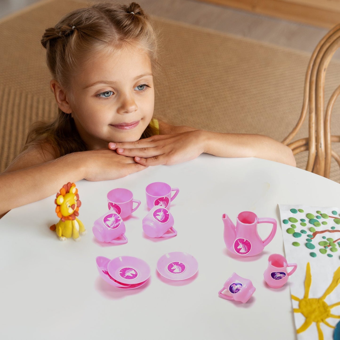 4459 Tickles Tea toy Set | Coffee Kitchen Plastic Set Toy for Kids, Boys & Girls (15Pcs)