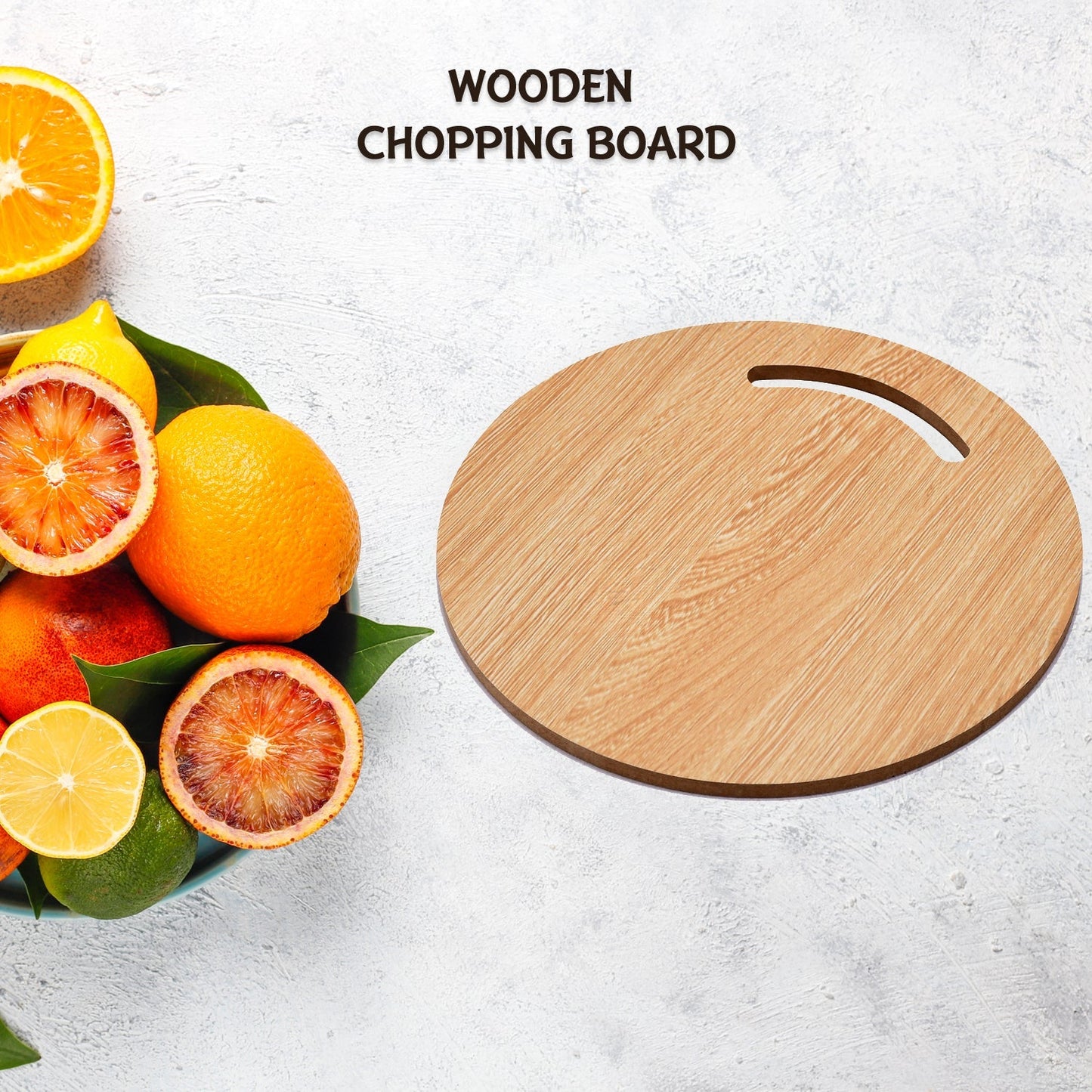 7123 Wooden Round Chopping Board For Chopping Fruit & Vegetable