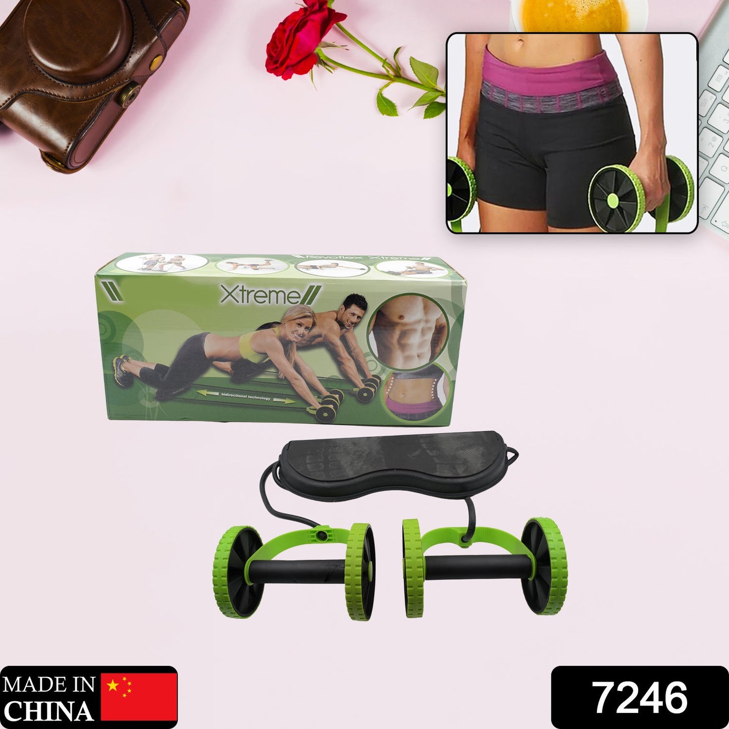 Professional Fitness Imported Ab Builder Ab Care Xtreme Fitness Resistance Exerciser Resistance Tube Ab Slimmer Rope Exerciser Body Building Home Gym Trainer for Both Men & Women (1 Pc)