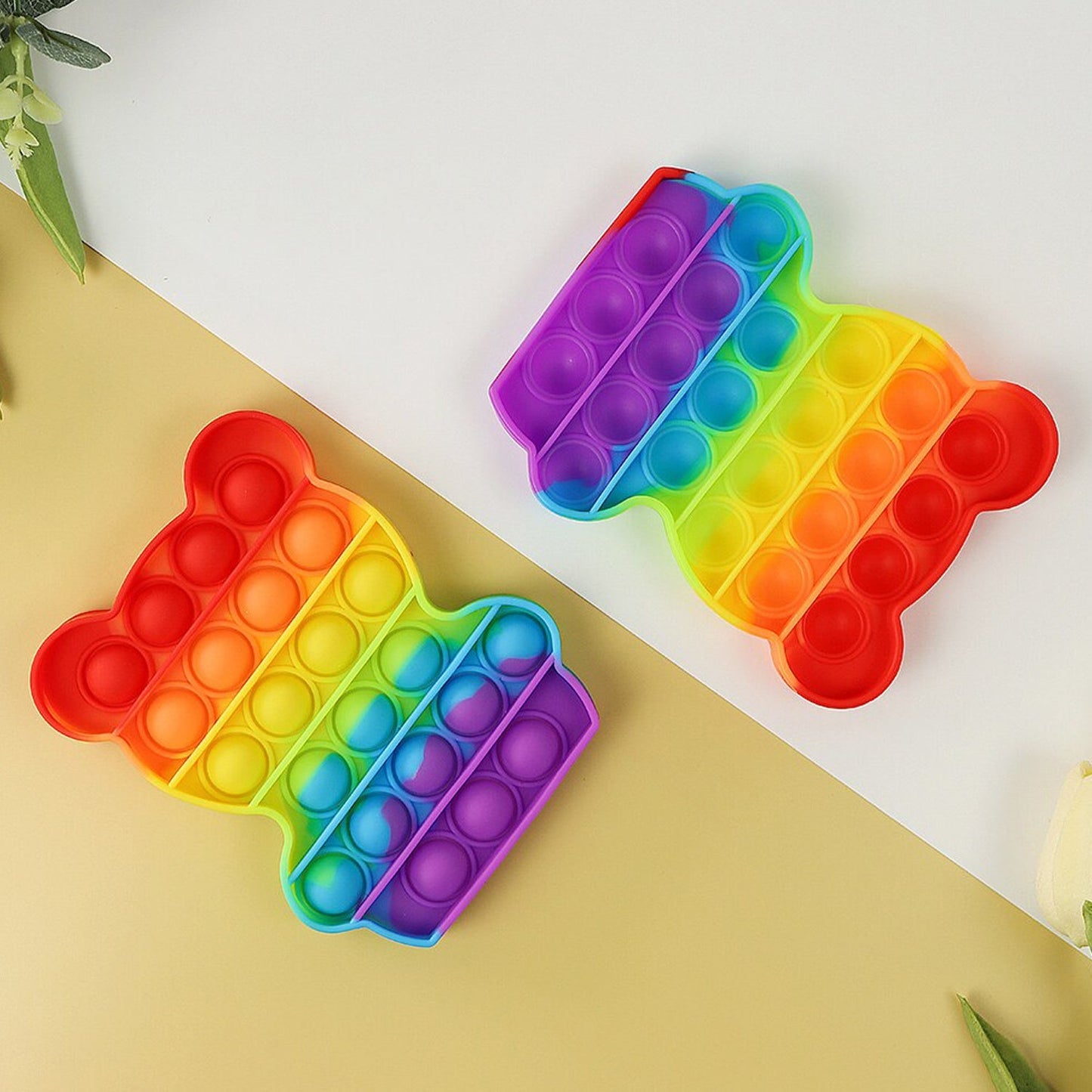 4474 Bear Pop It Fidget Toys Stress Relief Rainbow Toy ( 1 pcs )
