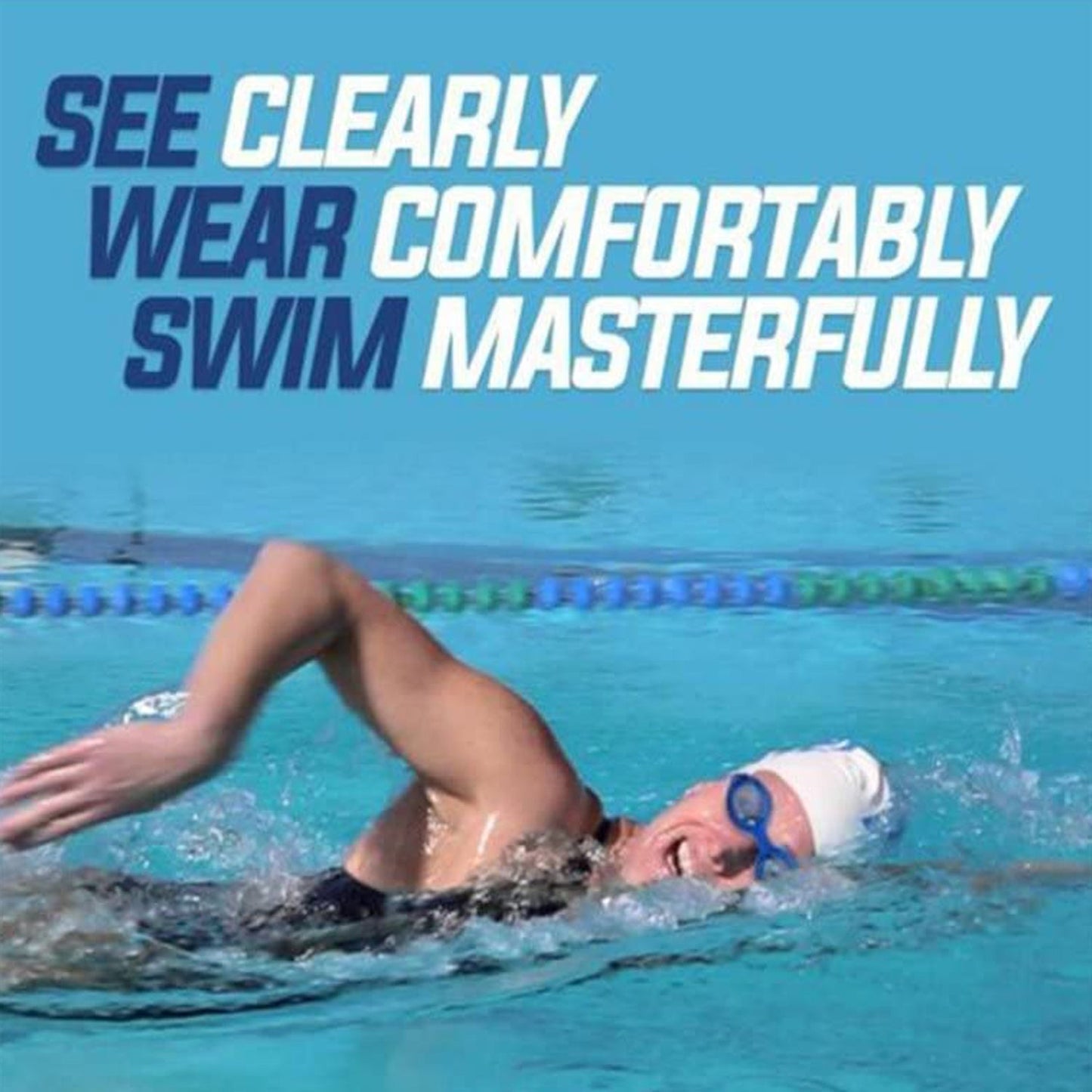 0399 Swimming Goggles With Ear And Nose Plug Adjustable Clear Vision Anti-Fog Waterproof