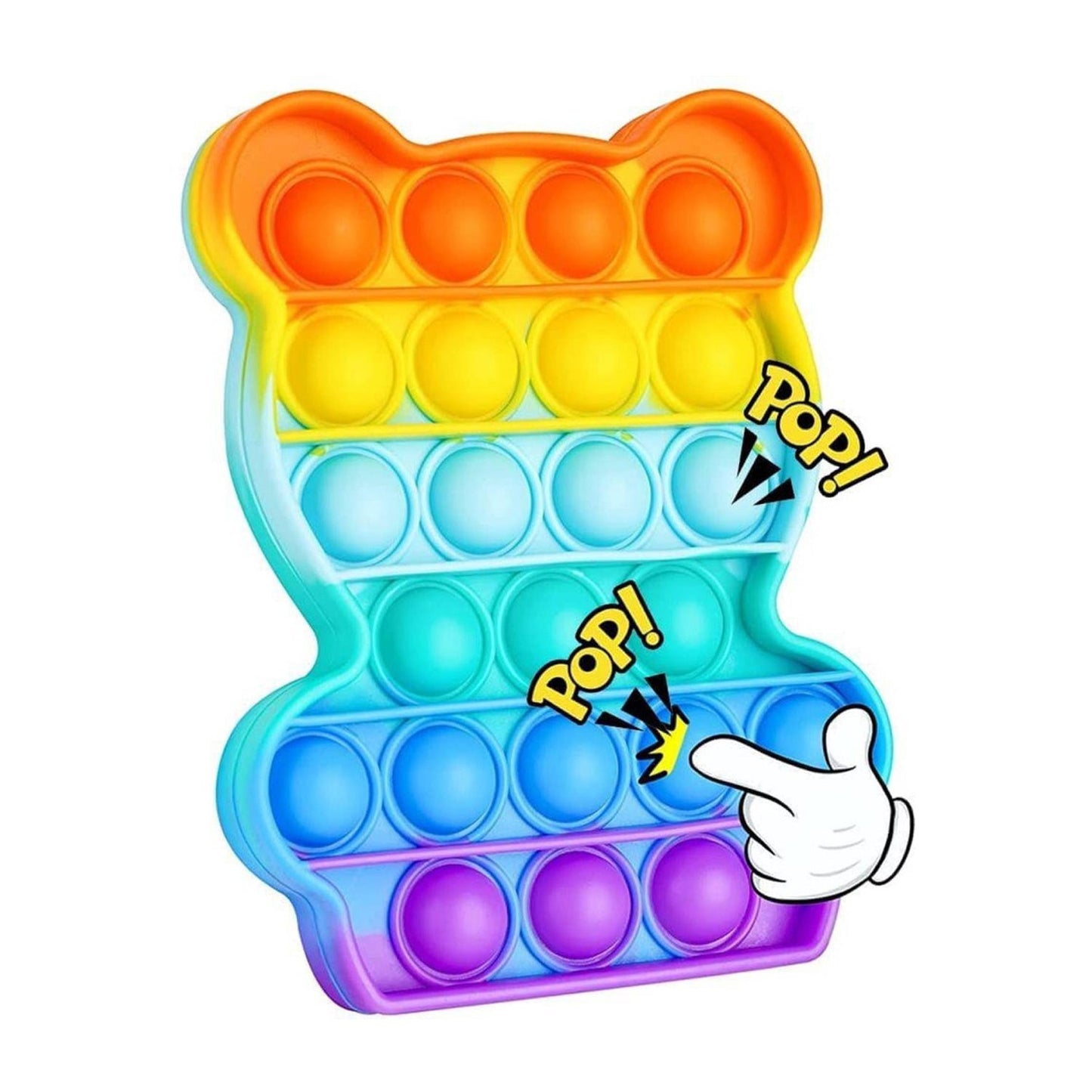 4474 Bear Pop It Fidget Toys Stress Relief Rainbow Toy ( 1 pcs )