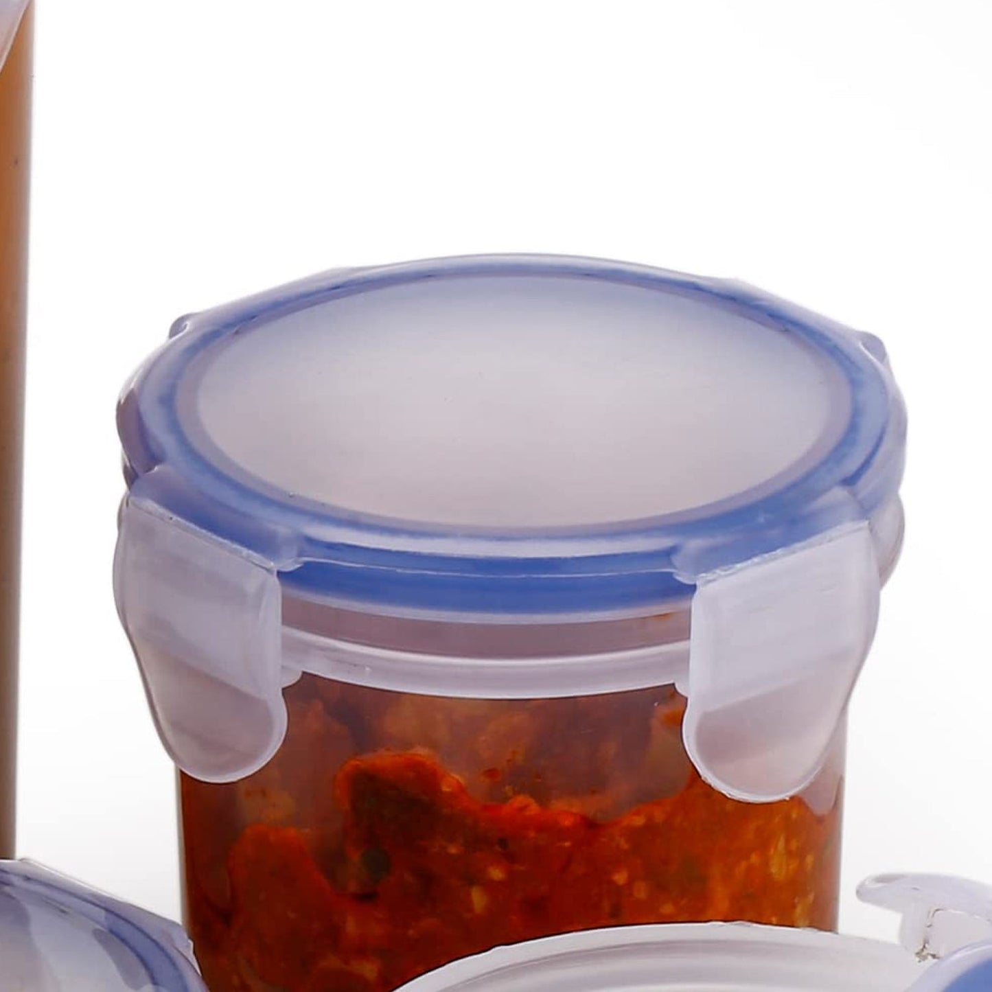 5830 Plastic Liquid Round Airtight Food Storage Container with Leak Proof Locking Lid BPA Free Container for Kitchen, 5 Pcs Set Transparent, ( Approx Capacity 110 ml,160 ml,210 ml,400 ml,500 ml)