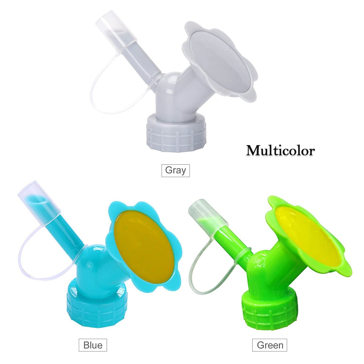 4978 2 in 1 Bottle Cap Sprinkler Dual Head Bottle Watering Spout Double Ended Bottle Watering Nozzle Watering Can Nozzle for Indoor Seedlings Plant Garden Tool